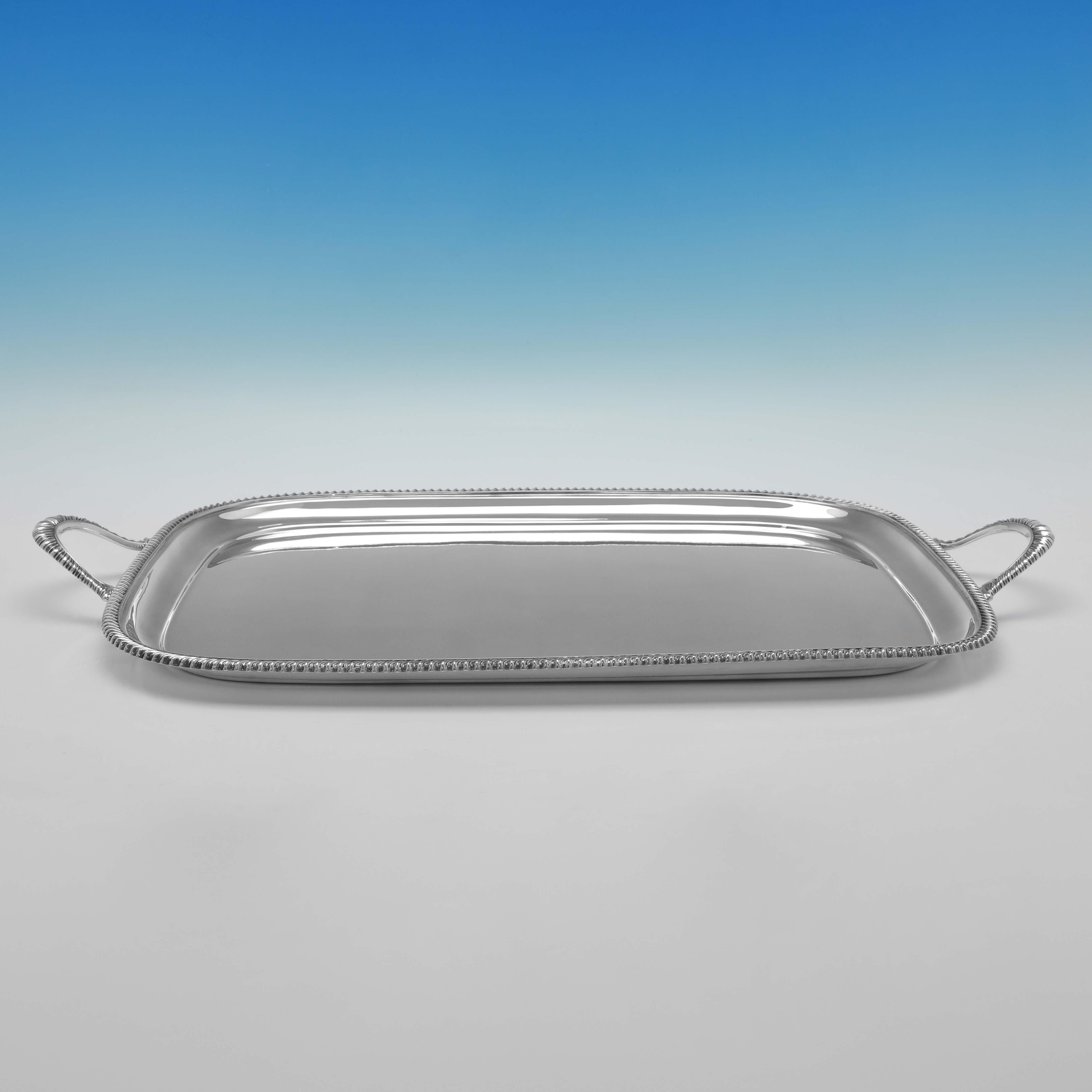 Mid-Century Modern Midcentury Sterling Silver Tray Hallmarked 1952 by Atkin Brothers For Sale