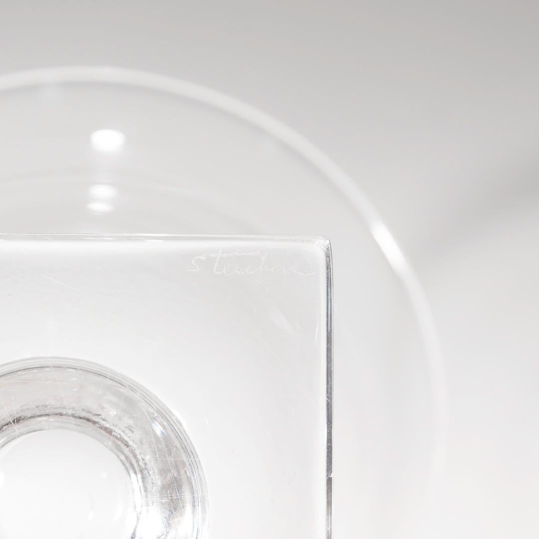 Vase à pied en cristal ou en verre Steuben Glass du milieu du siècle dernier en vente 4
