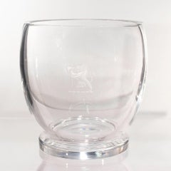 Mid-Century Steuben Crystal or Glass Vase or Ice Bucket with Lion Crest No. 7547
