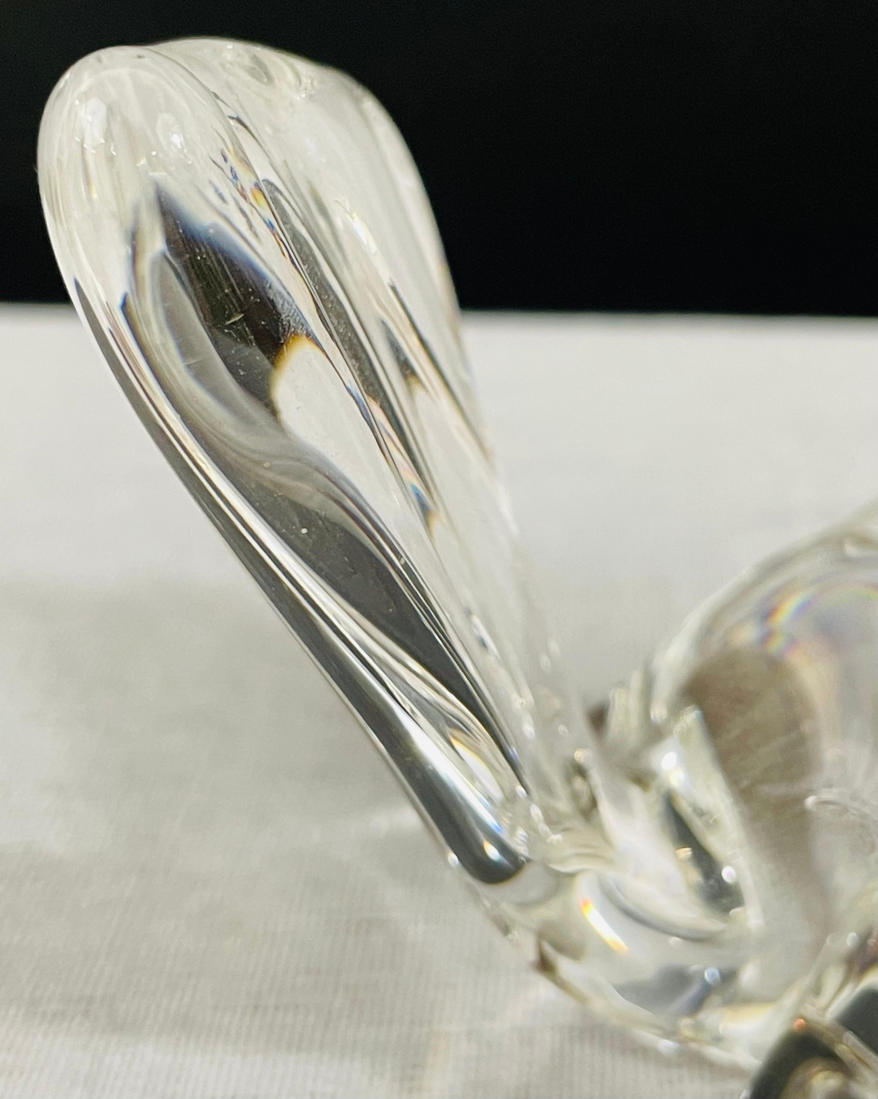 20th Century Mid-Century Steuben Glass Songbird Figurine, Signed