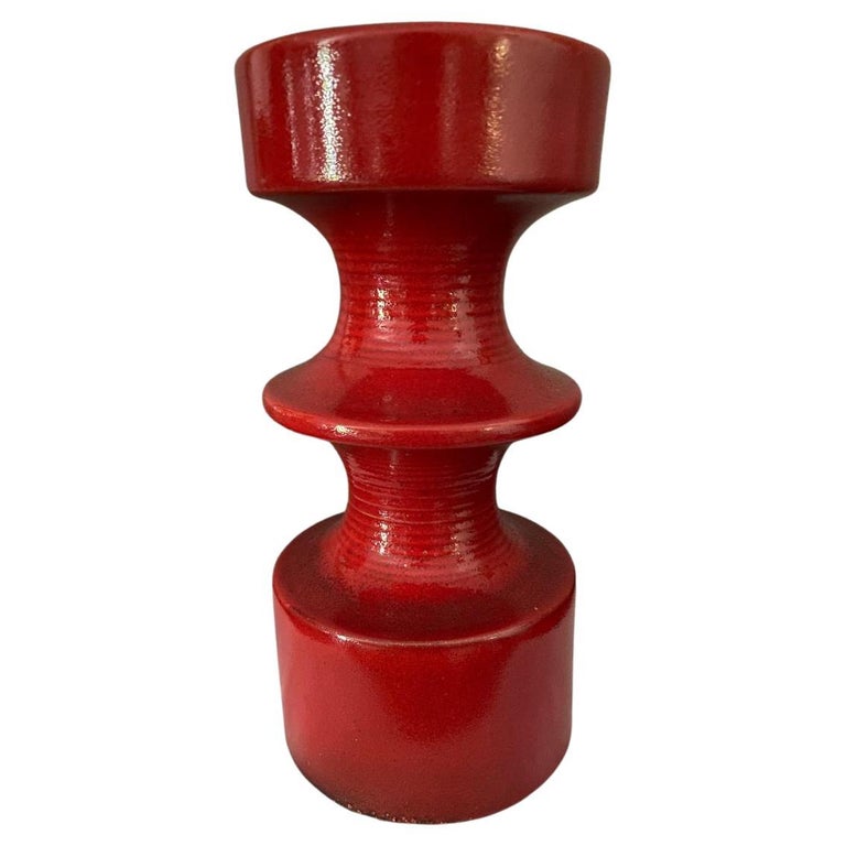 Mid-Century Steuler Red Candleholder by Cari Zalloni For Sale