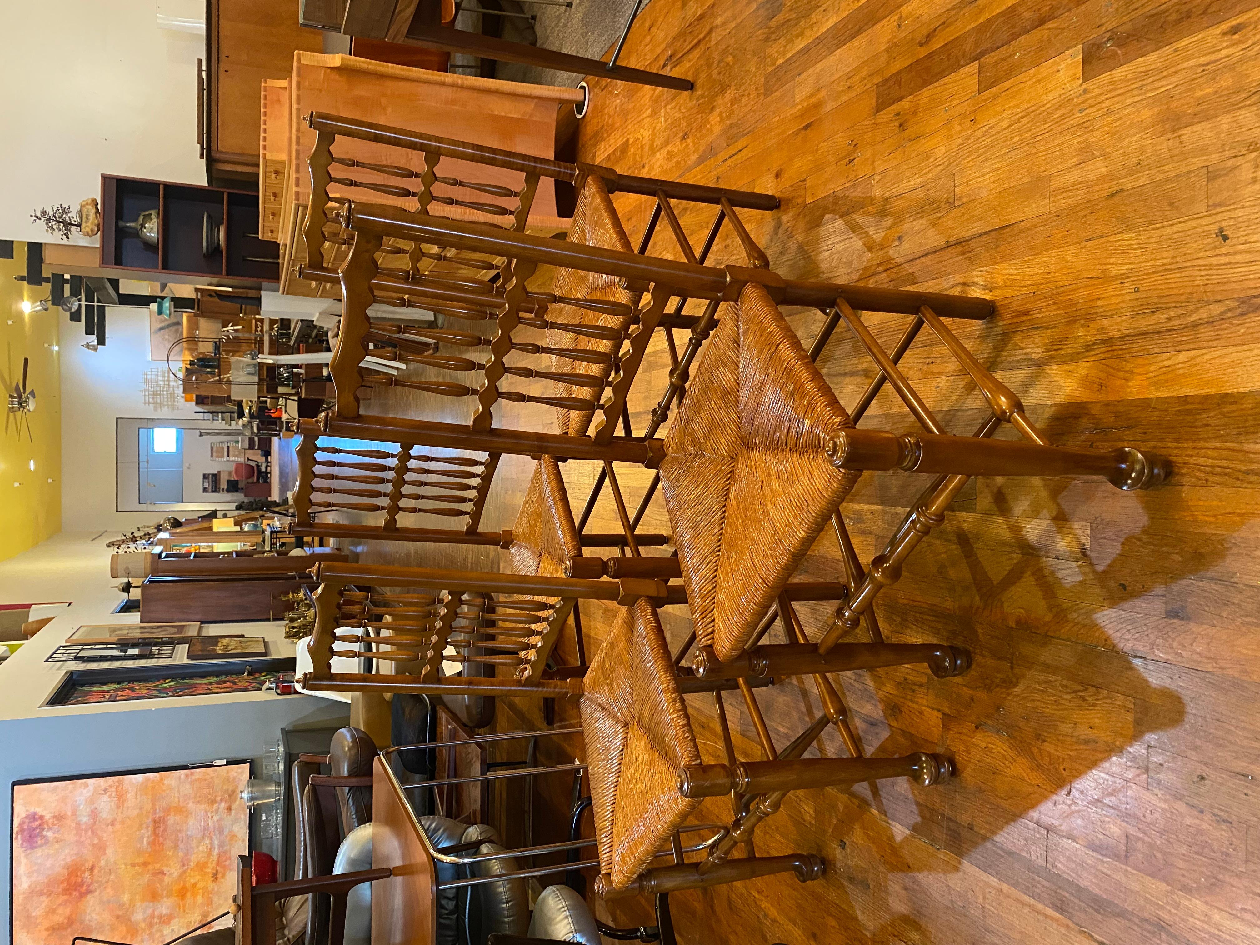 Mid Century Stickley Fayetteville Rush Sitz Leiter zurück Stühle im Angebot 27