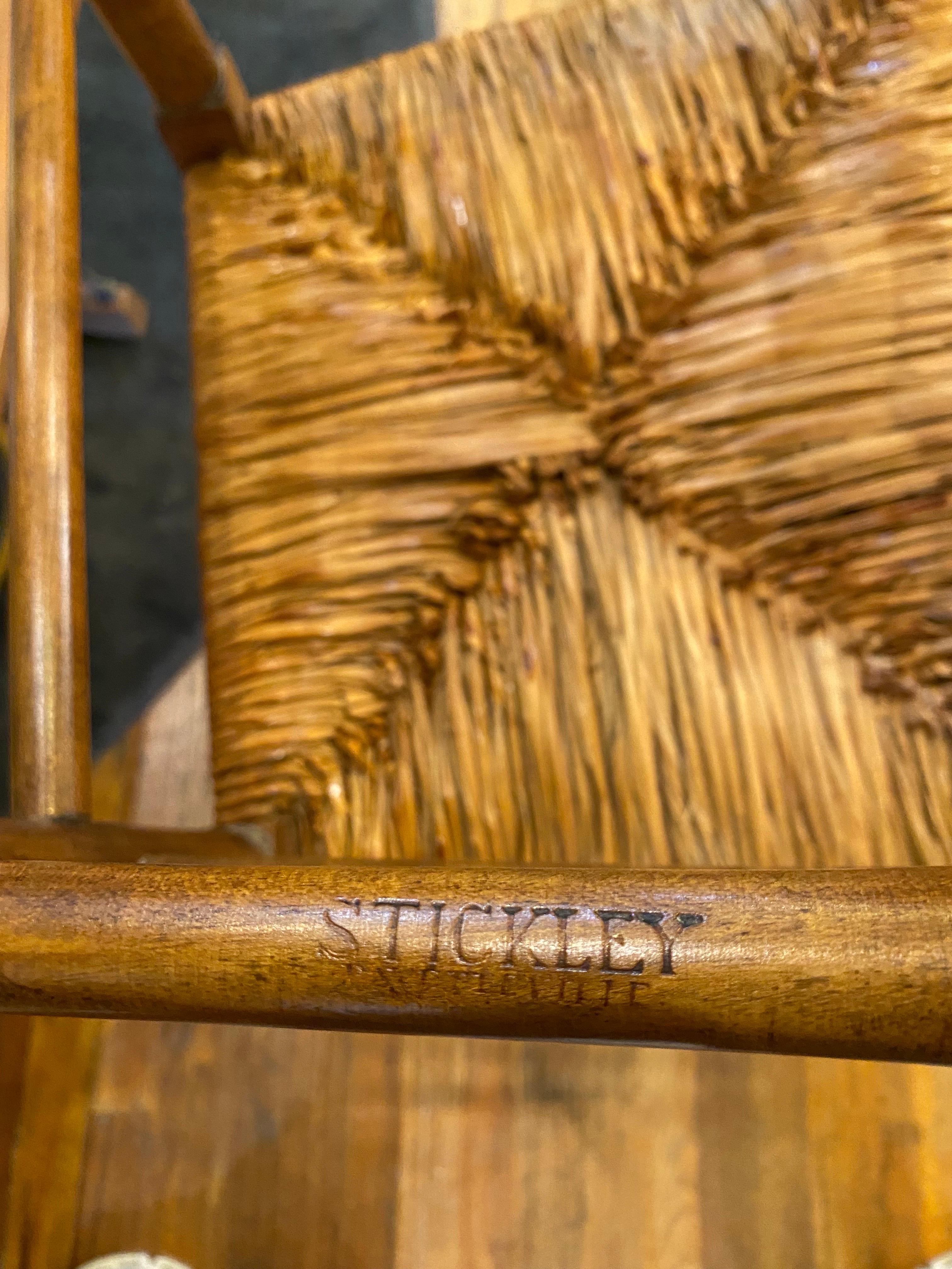 Mid Century Stickley Fayetteville Rush Sitz Leiter zurück Stühle im Angebot 29