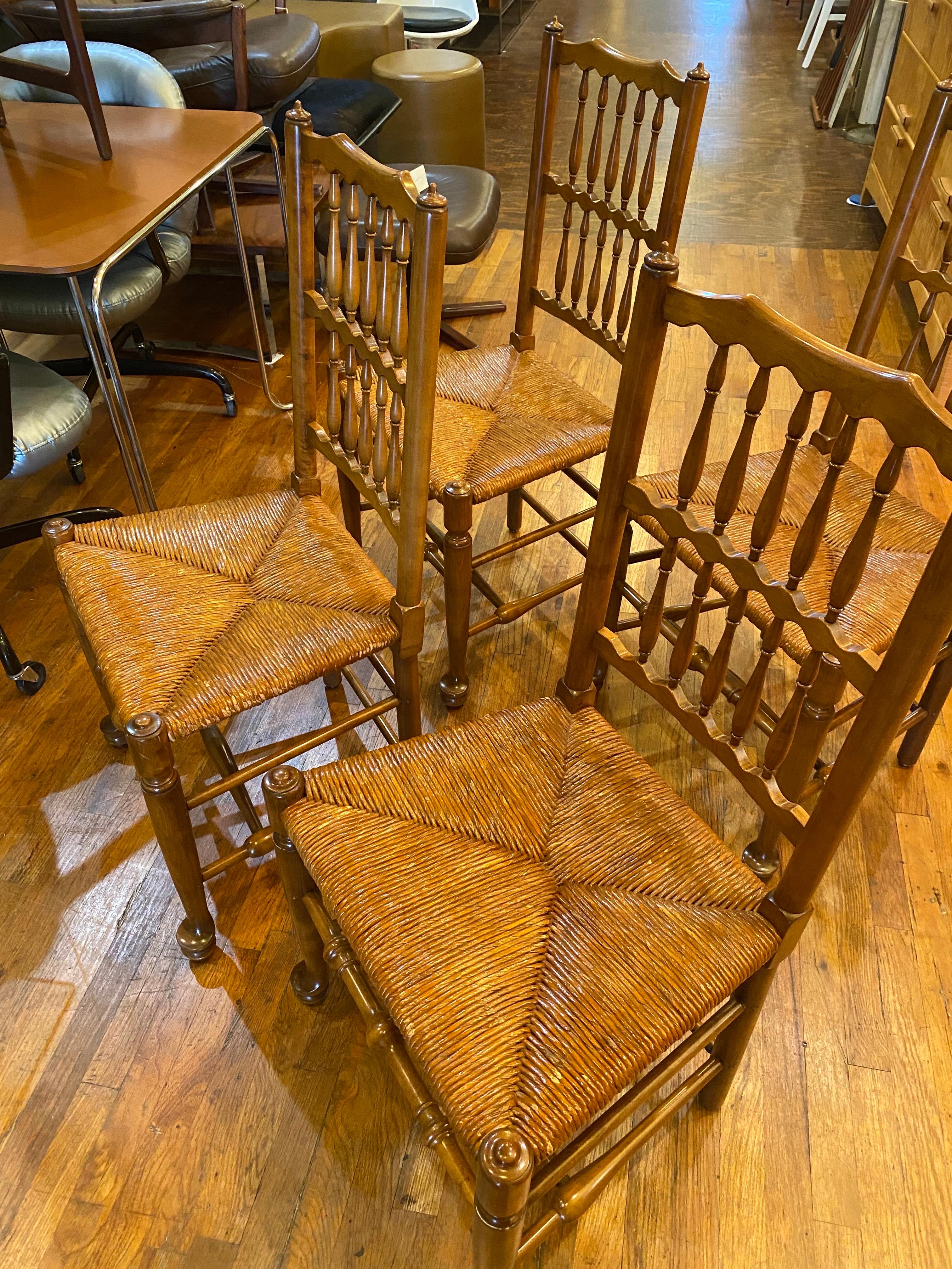 Mid Century Stickley Fayetteville Rush Sitz Leiter zurück Stühle im Angebot 31