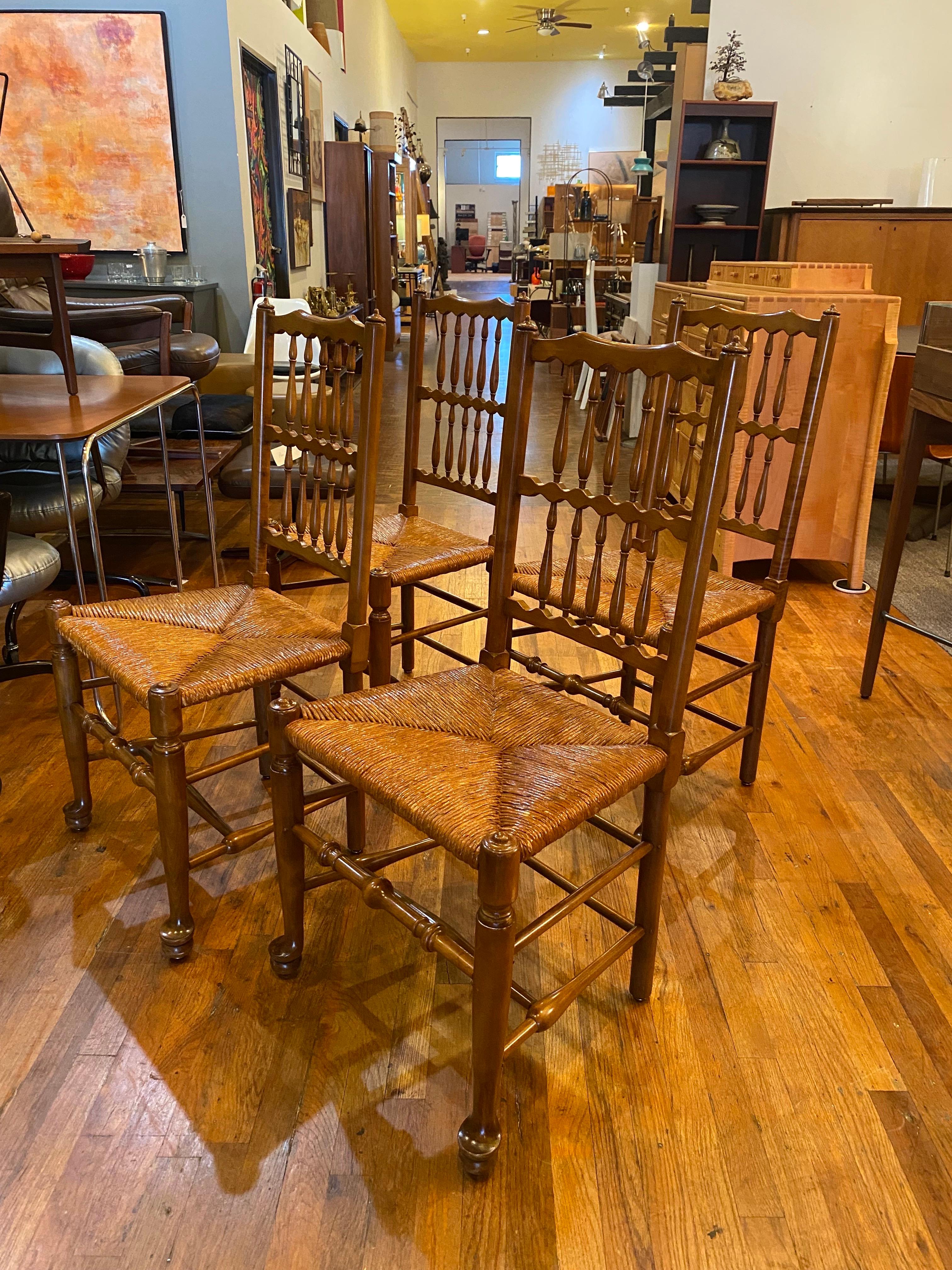 Mid Century Stickley Fayetteville Rush Sitz Leiter zurück Stühle im Angebot 33