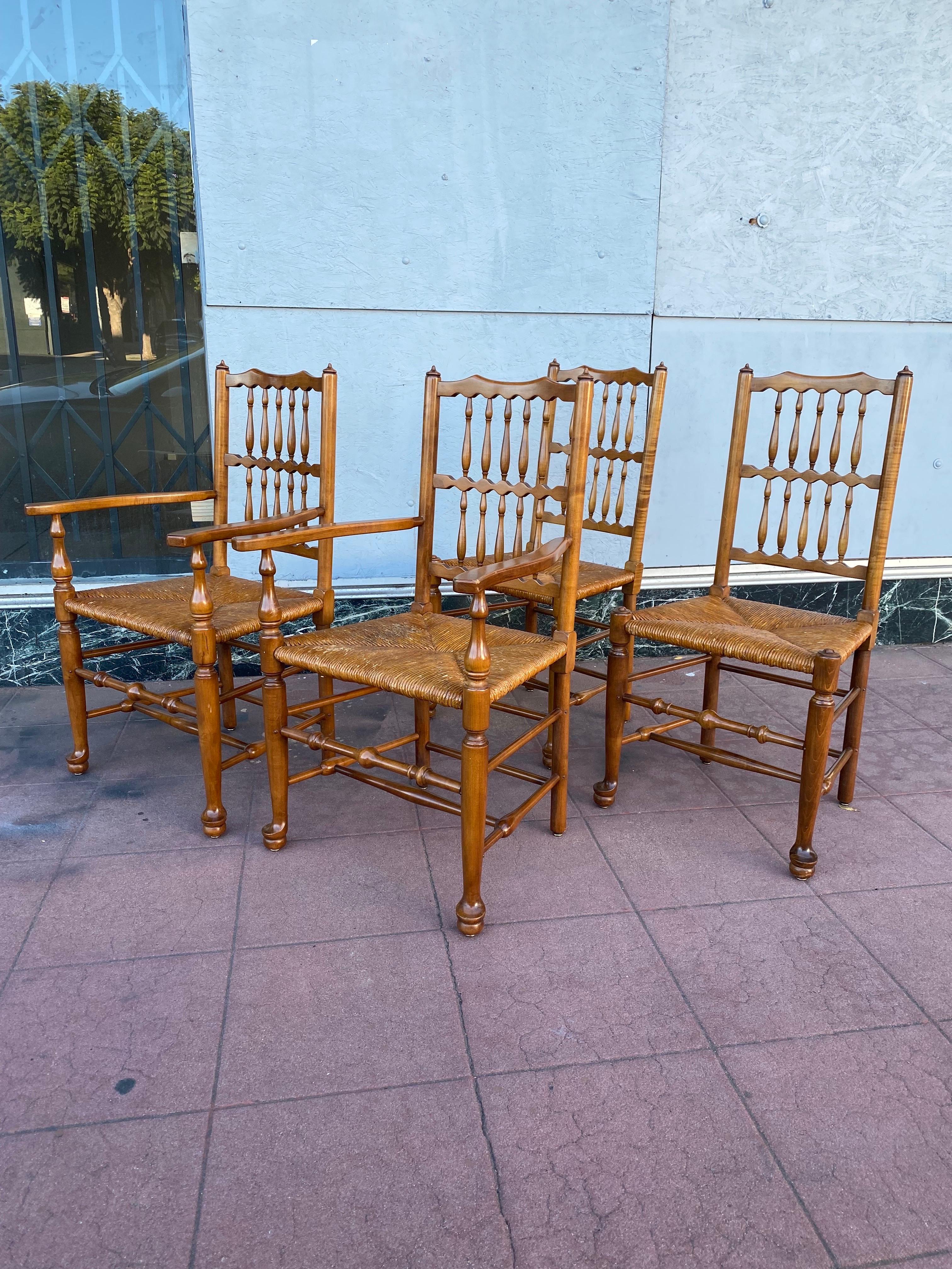 Mid Century Stickley Fayetteville Rush Sitz Leiter zurück Stühle (amerikanisch) im Angebot