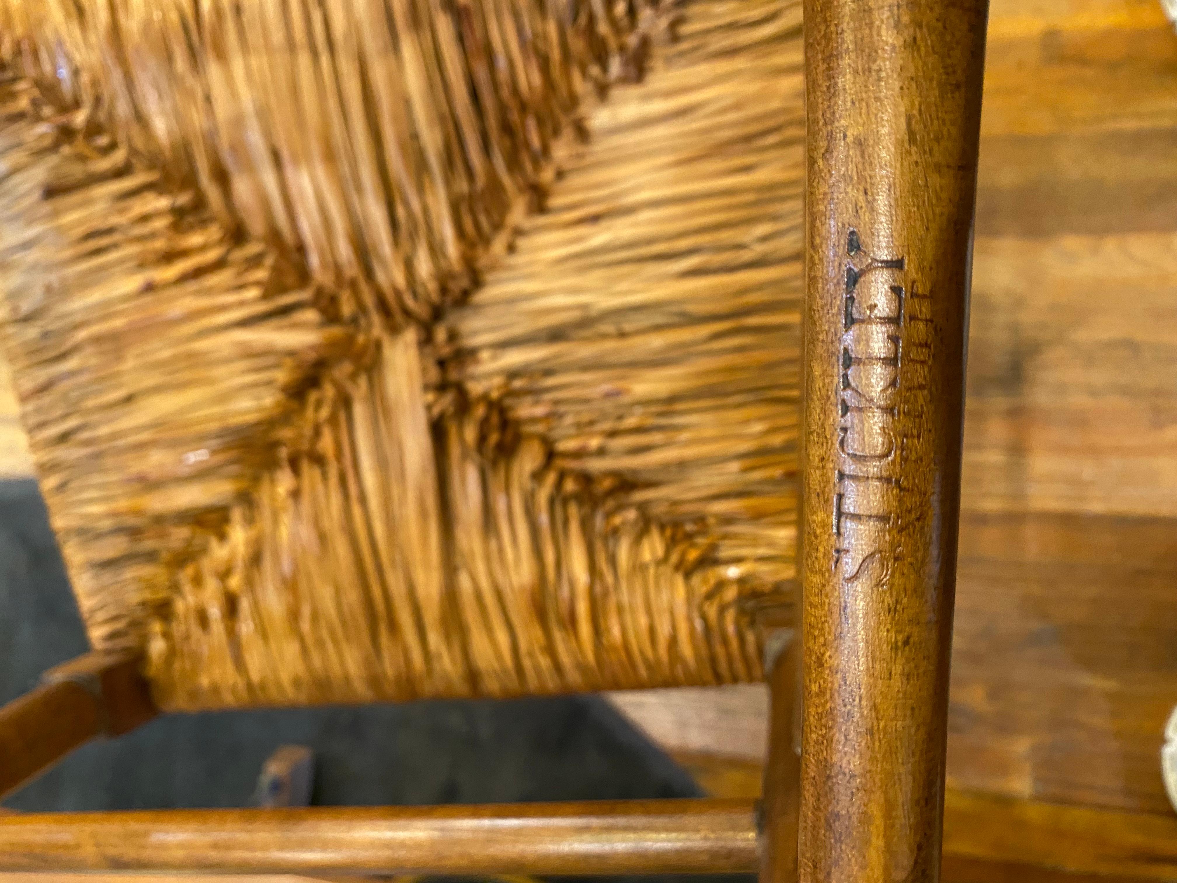 Mid Century Stickley Fayetteville Rush Sitz Leiter zurück Stühle (amerikanisch) im Angebot