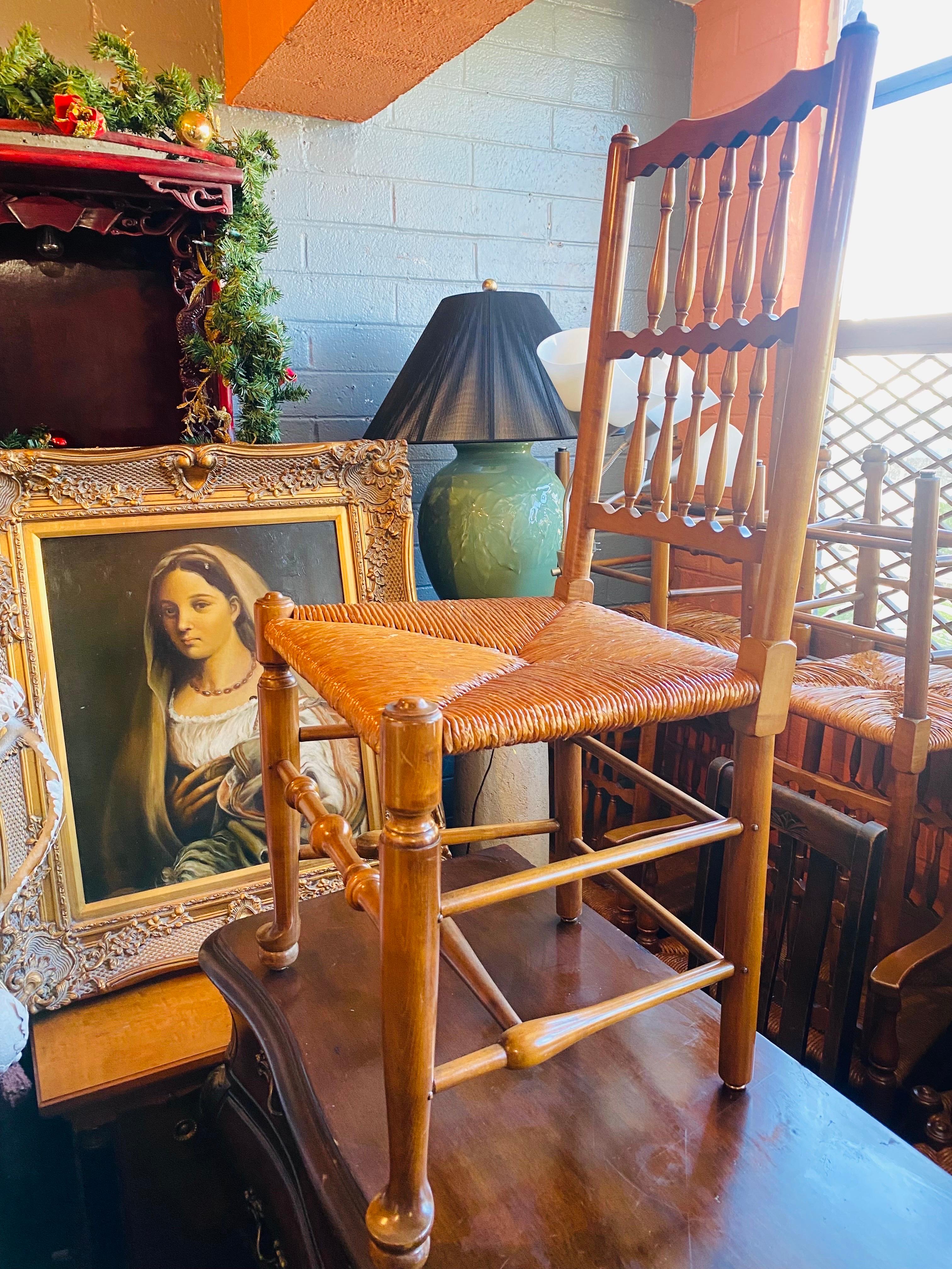 Mid Century Stickley Fayetteville Rush Sitz Leiter zurück Stühle im Angebot 40