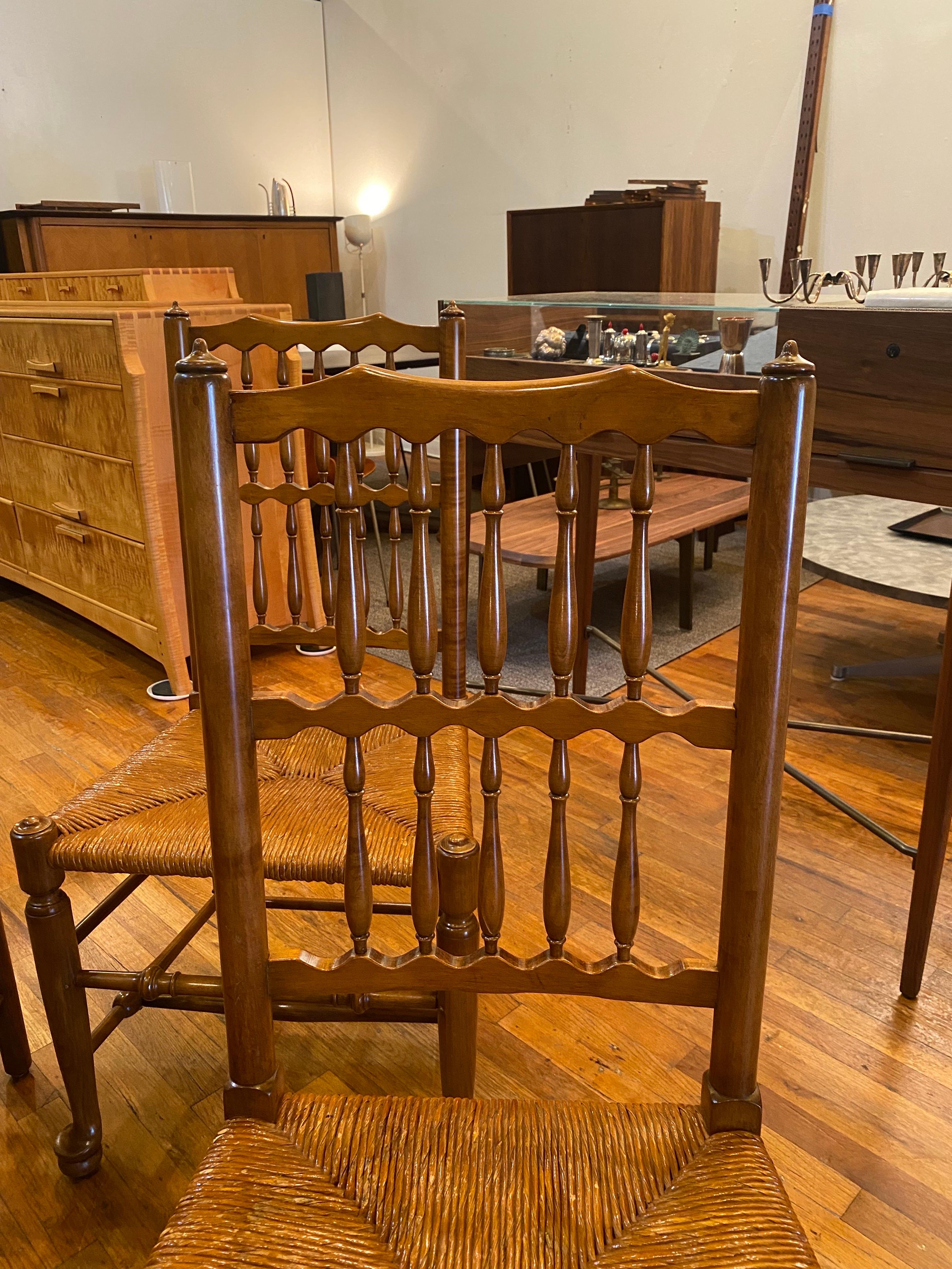 Mid Century Stickley Fayetteville Rush Sitz Leiter zurück Stühle im Angebot 47