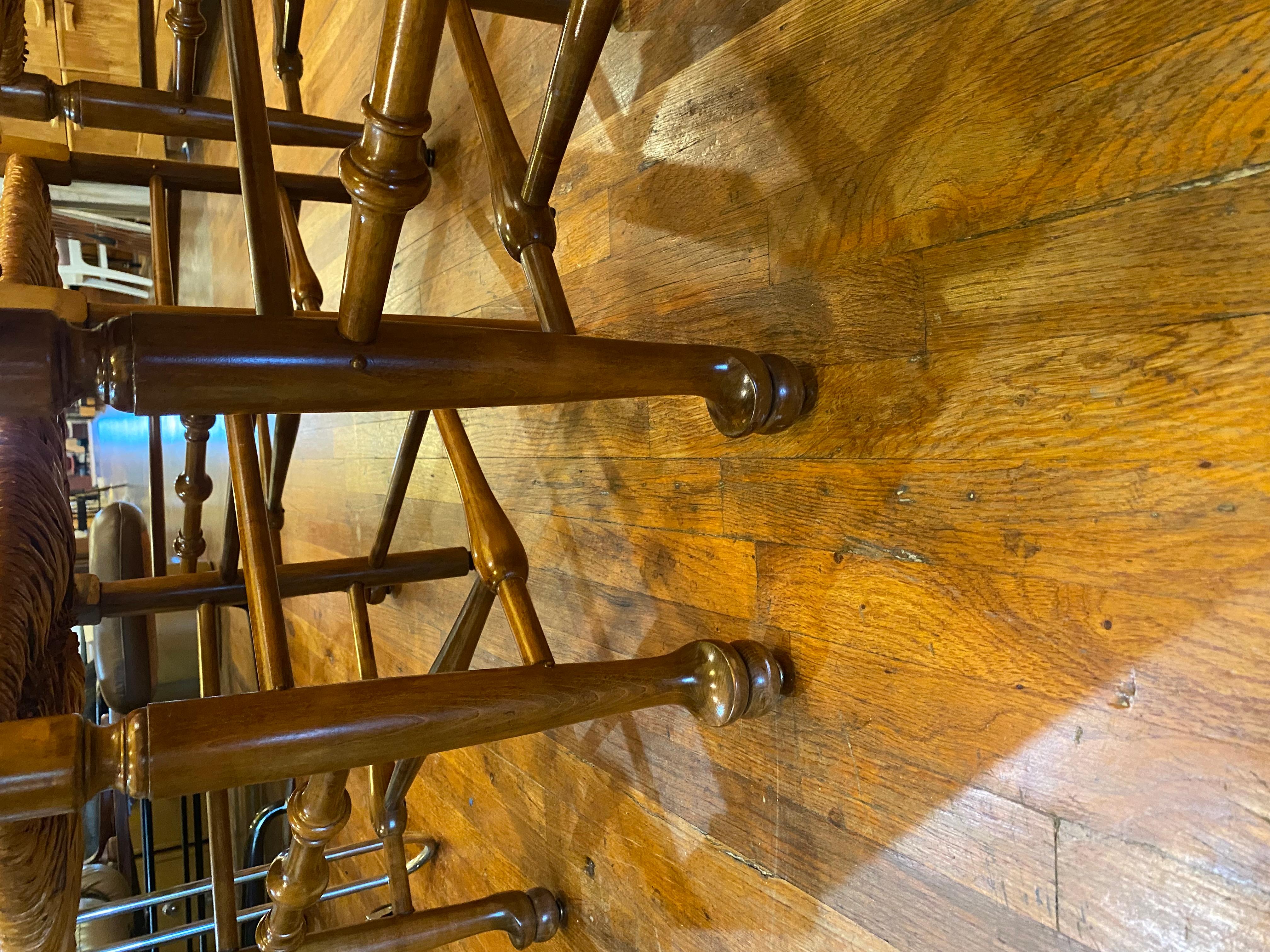 Mid Century Stickley Fayetteville Rush Sitz Leiter zurück Stühle (Handgefertigt) im Angebot