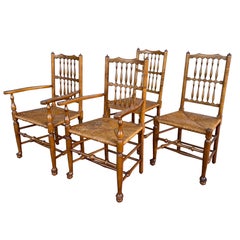 Mid Century Stickley Fayetteville Rush Sitz Leiter zurück Stühle