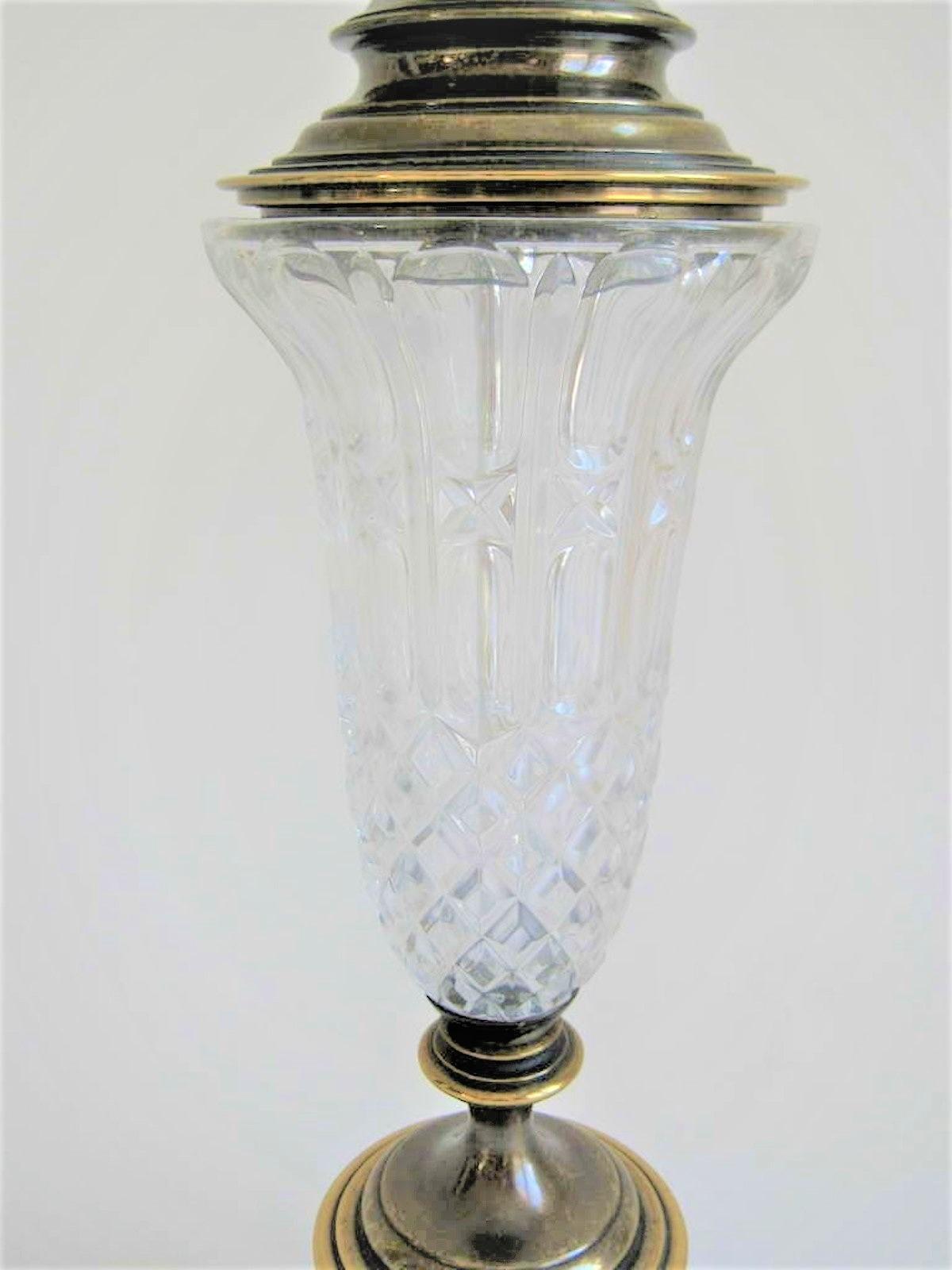 Mid-Century Stiffel Brass and Glass Lamp In Excellent Condition In New York, NY