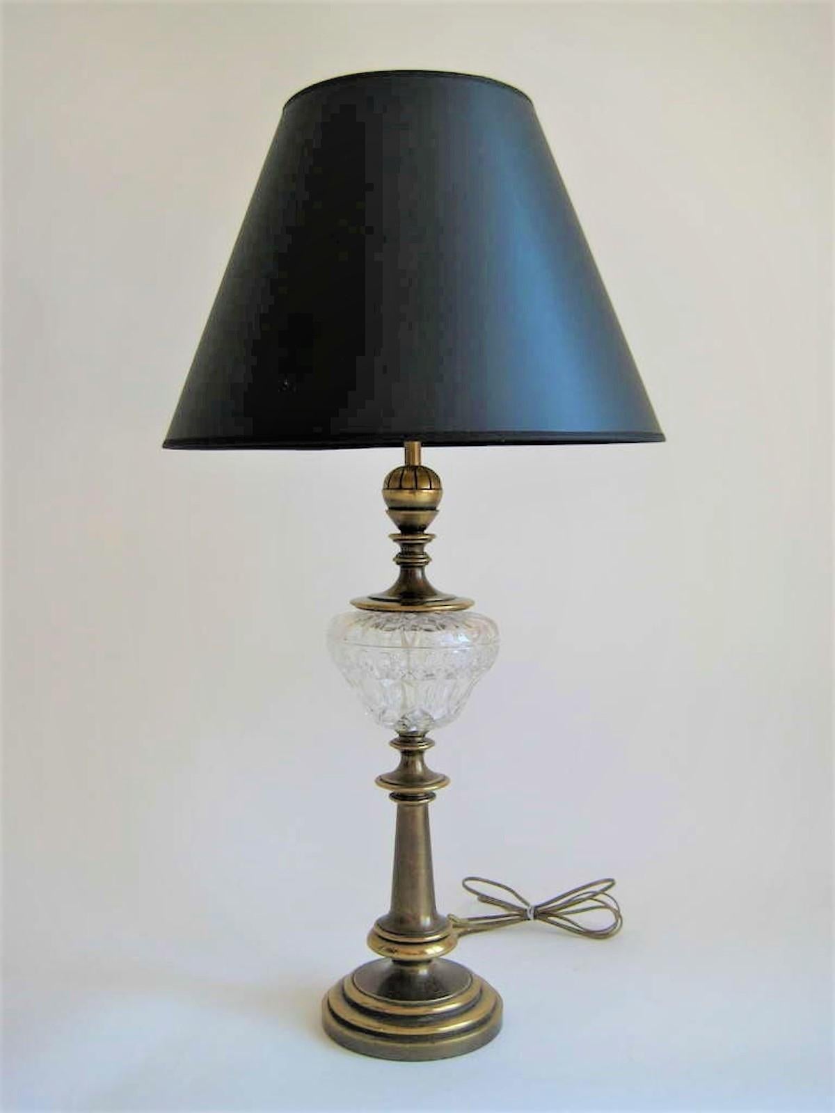 American Mid-Century Brass and Glass Stiffel Lamp