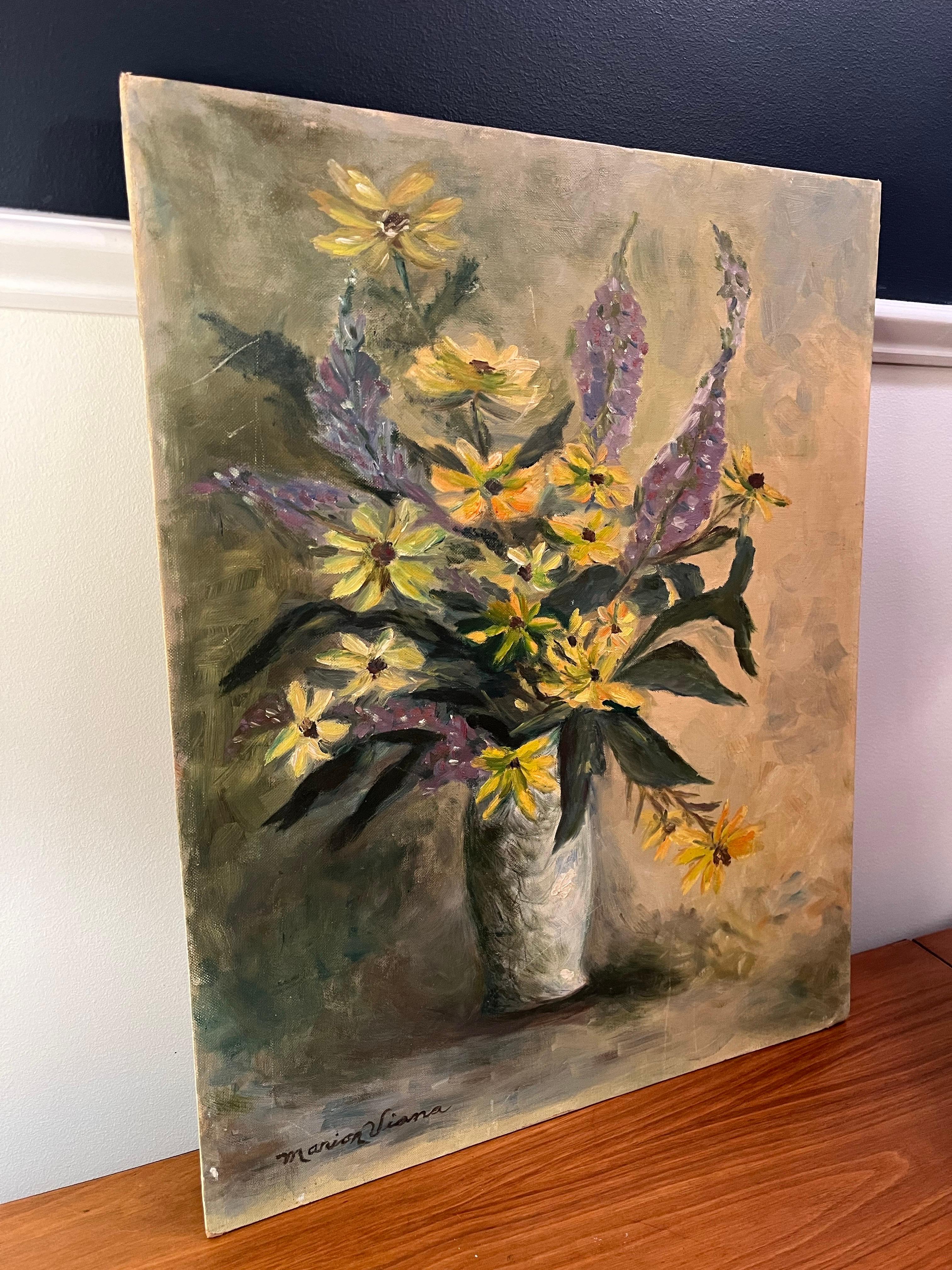 Natura morta di metà secolo con bouquet floreale In condizioni buone in vendita a W Allenhurst, NJ