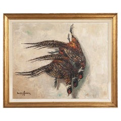 Pittura su tela di Henry Farion, pezzo di natura morta di metà secolo.
