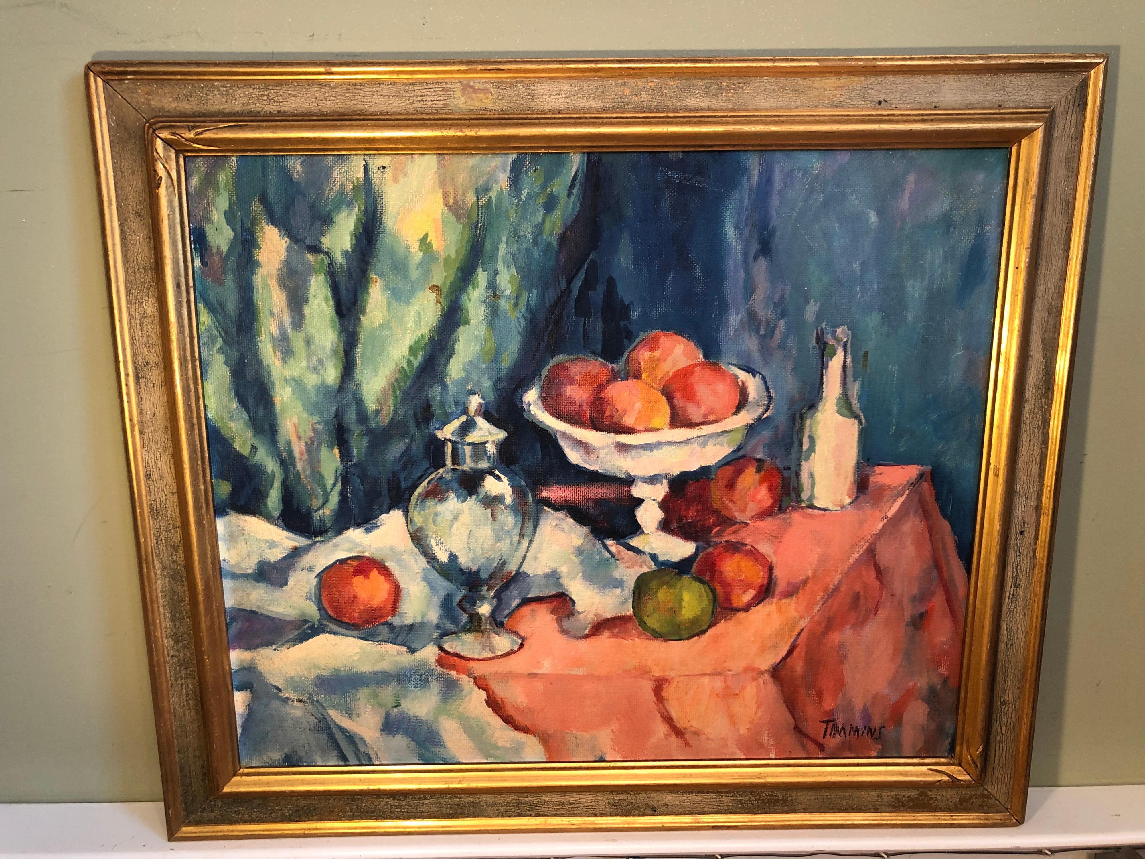 20th Century Fruit Still Life on Board attributed to William Federick Timmons For Sale