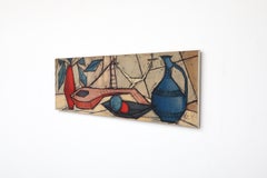 Serigrafía de bodegón de mediados de siglo del pintor croata Tugomir Huberger