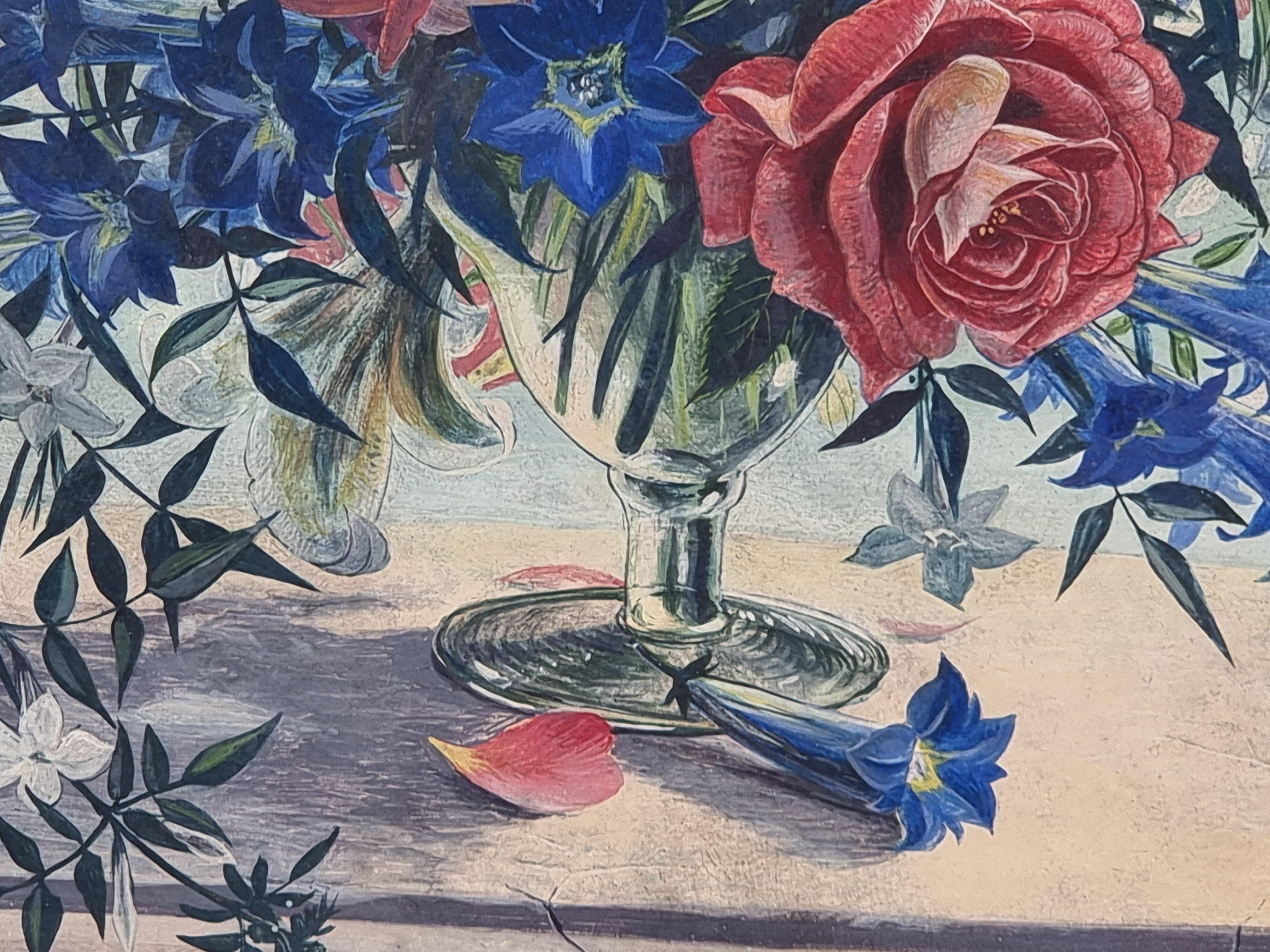 Stillleben- Temperamalerei aus der Mitte des Jahrhunderts von Stuart Armfield R.A., Englisch C1950 (Holz) im Angebot