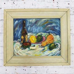 Midcentury Still Life with Fruit and Wine Bottle by Lee Tonar, 1959