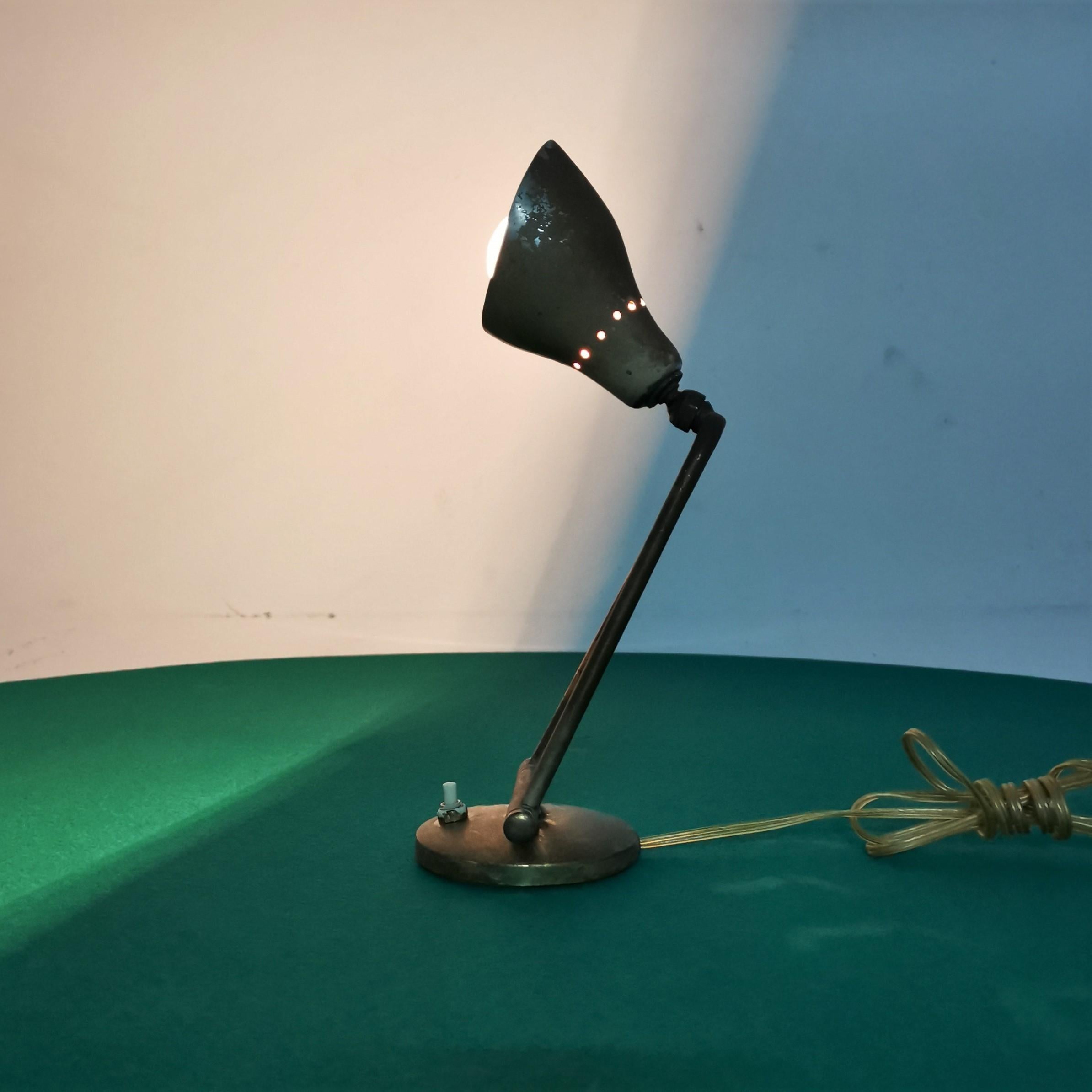 Lampe de bureau réglable Stilnovo en laiton du milieu du siècle dernier, années 50, Italie en vente 3