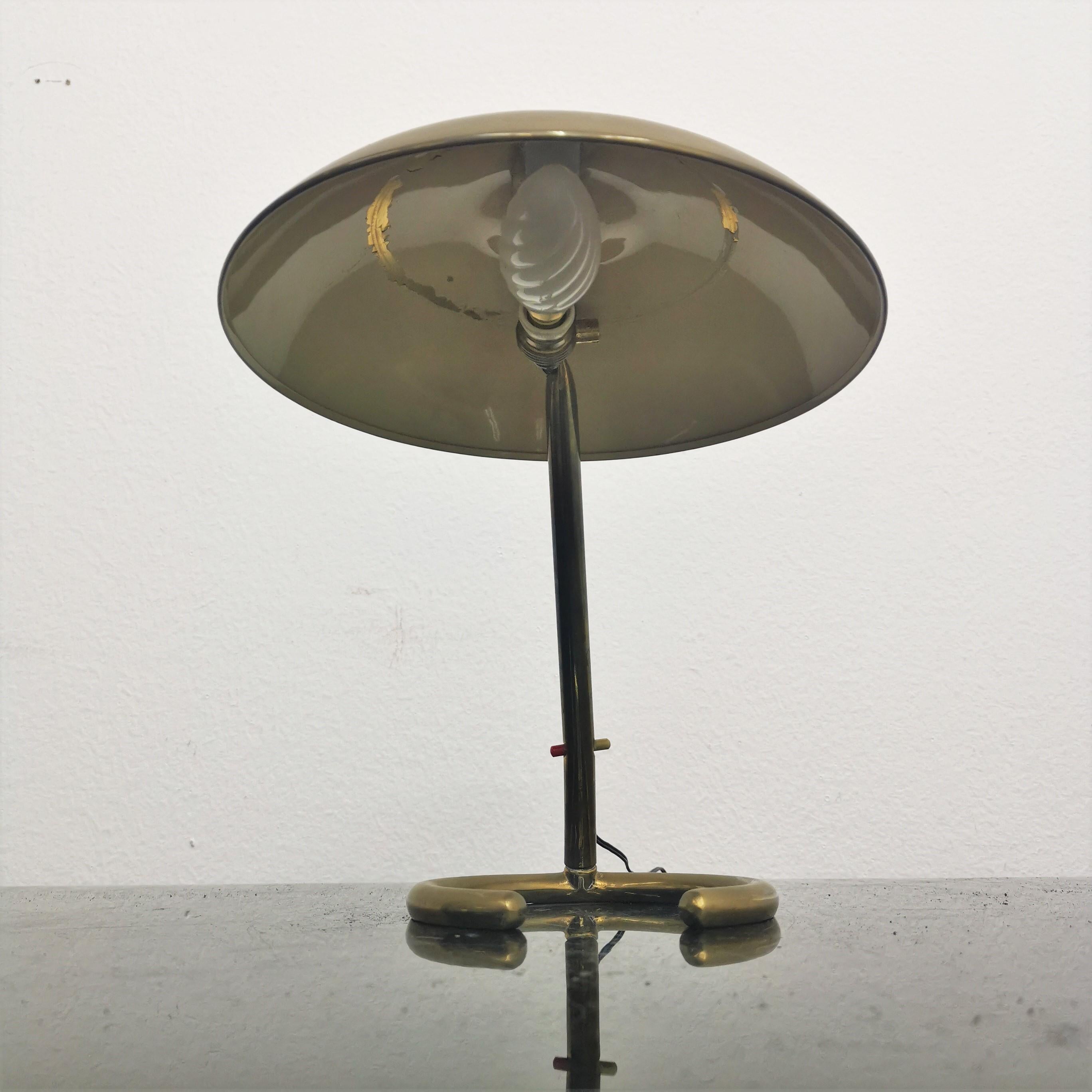 Mid-Century Stilnovo Adjustable Brass Table Lamp, 50s, Italy 5