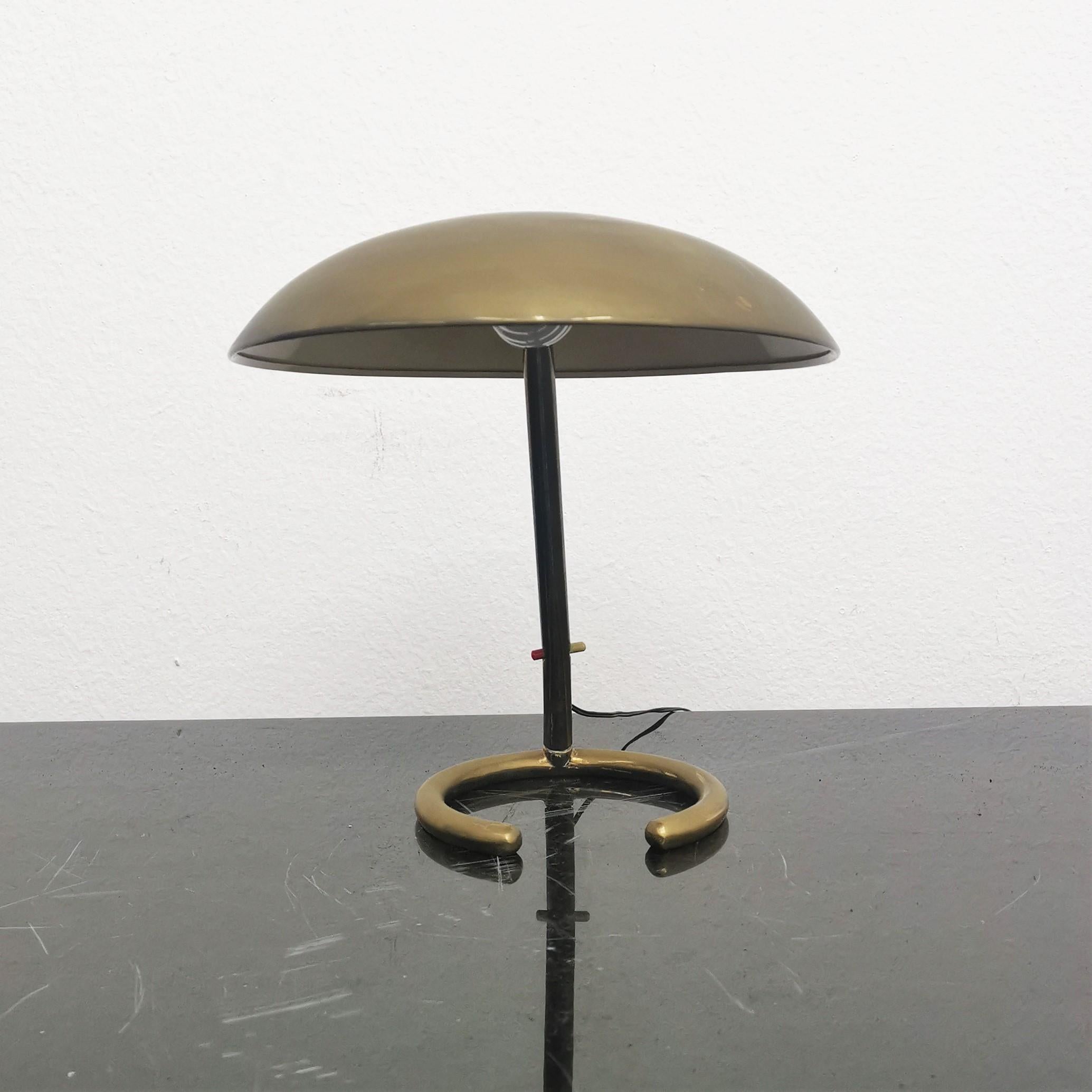 Mid-Century Stilnovo Adjustable Brass Table Lamp, 50s, Italy 6