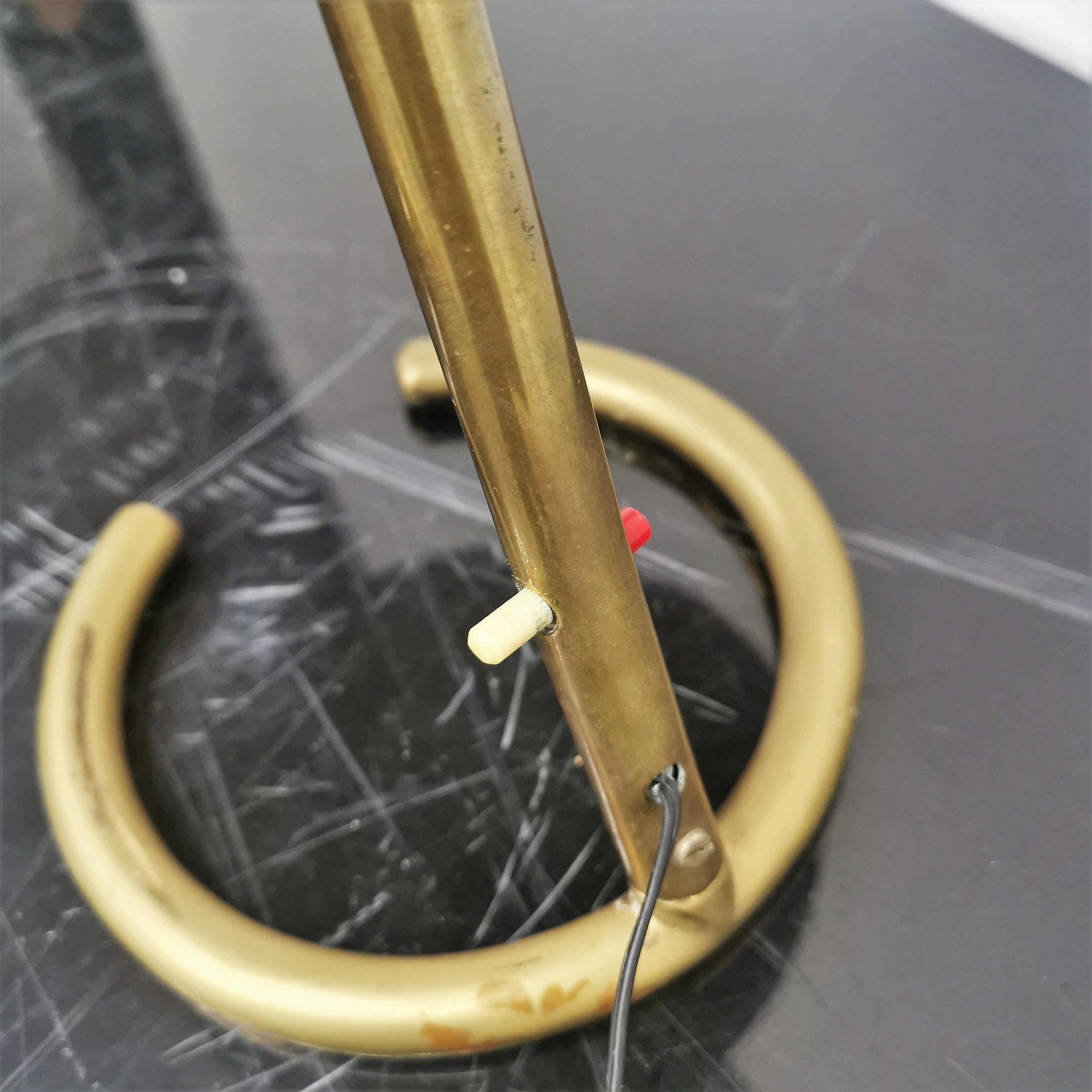 Mid-Century Stilnovo Adjustable Brass Table Lamp, 50s, Italy 7