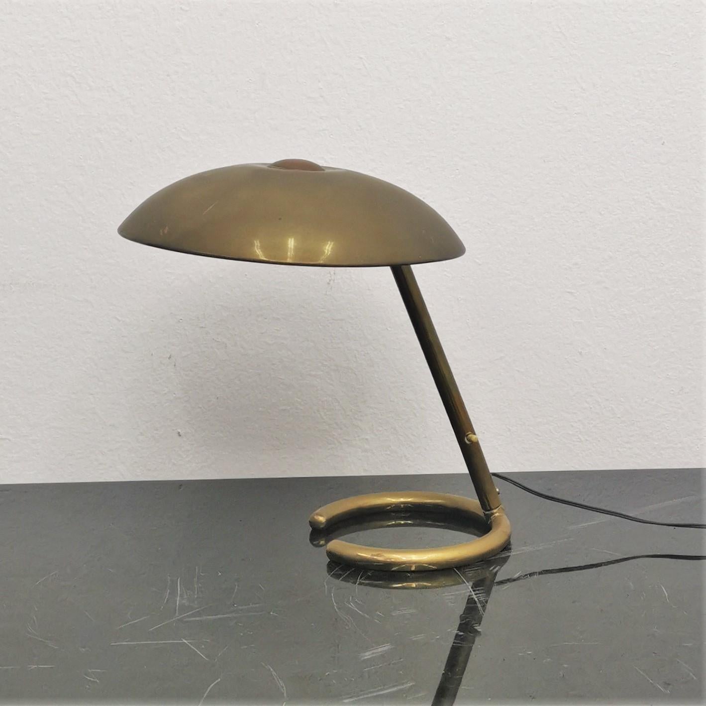 Mid-Century Modern Mid-Century Stilnovo Adjustable Brass Table Lamp, 50s, Italy