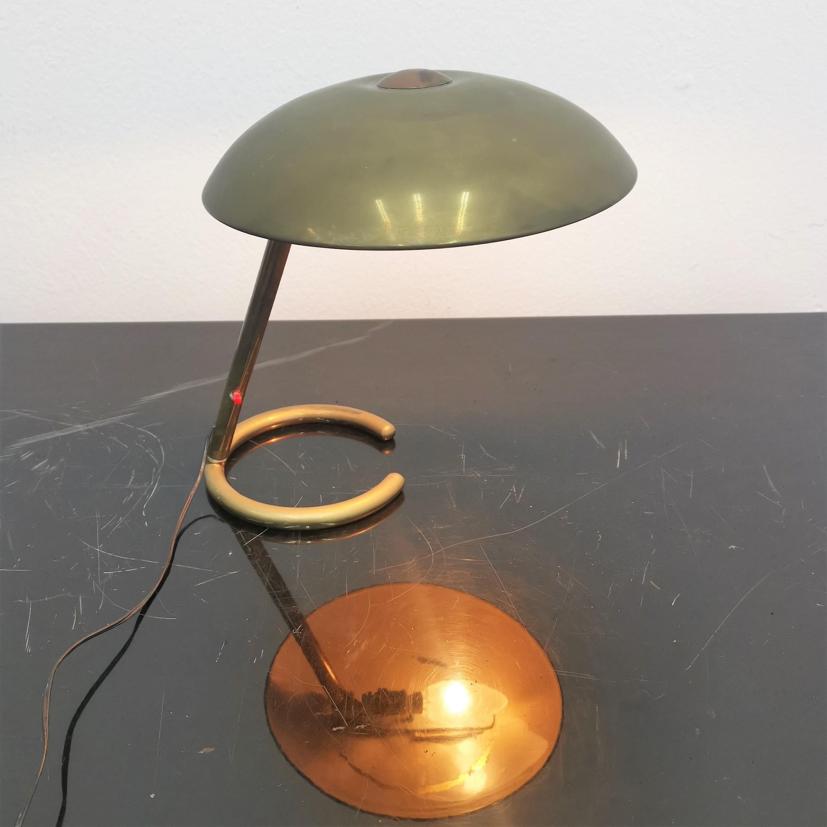 Mid-20th Century Mid-Century Stilnovo Adjustable Brass Table Lamp, 50s, Italy