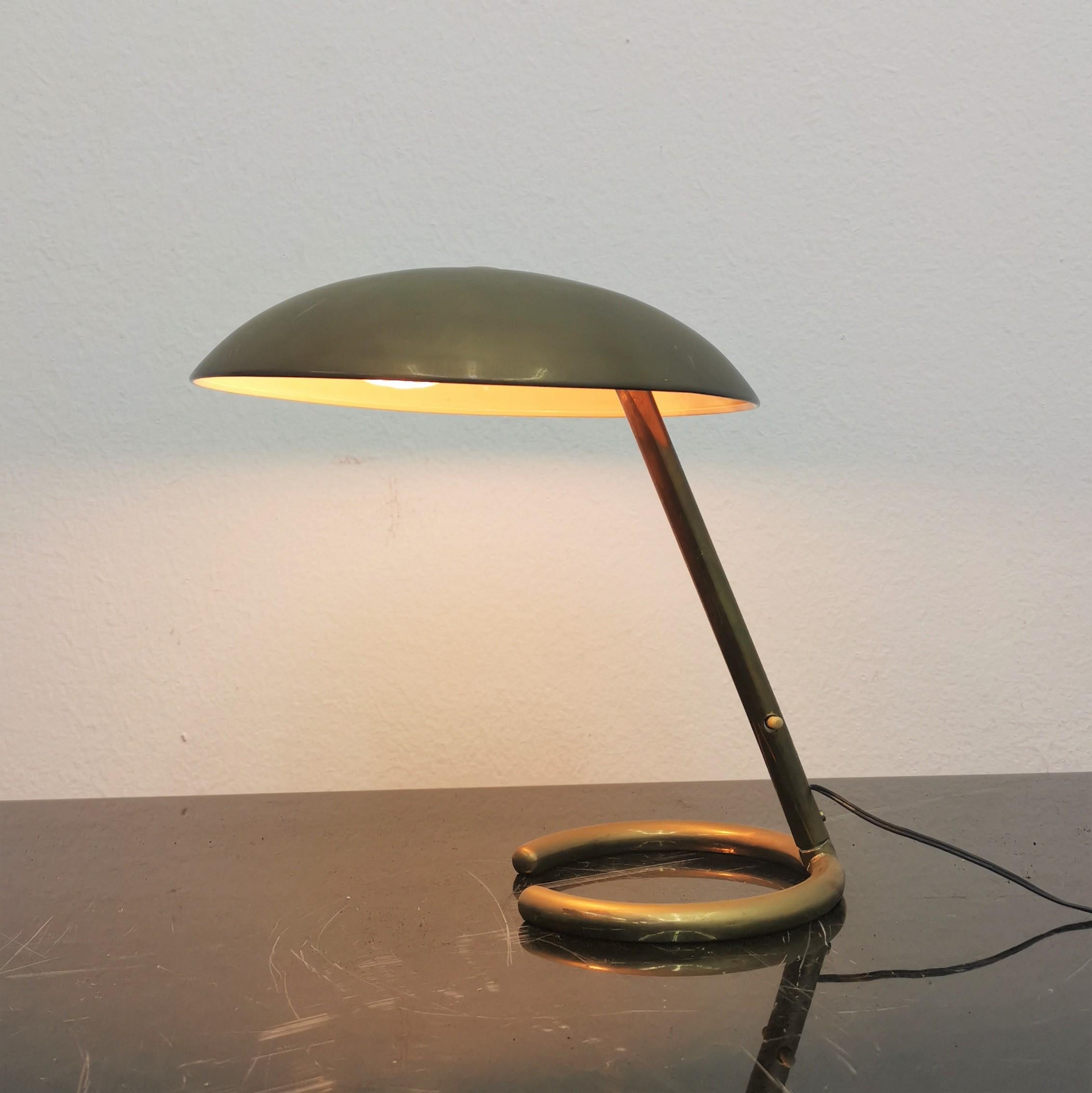 Mid-Century Stilnovo Adjustable Brass Table Lamp, 50s, Italy 1