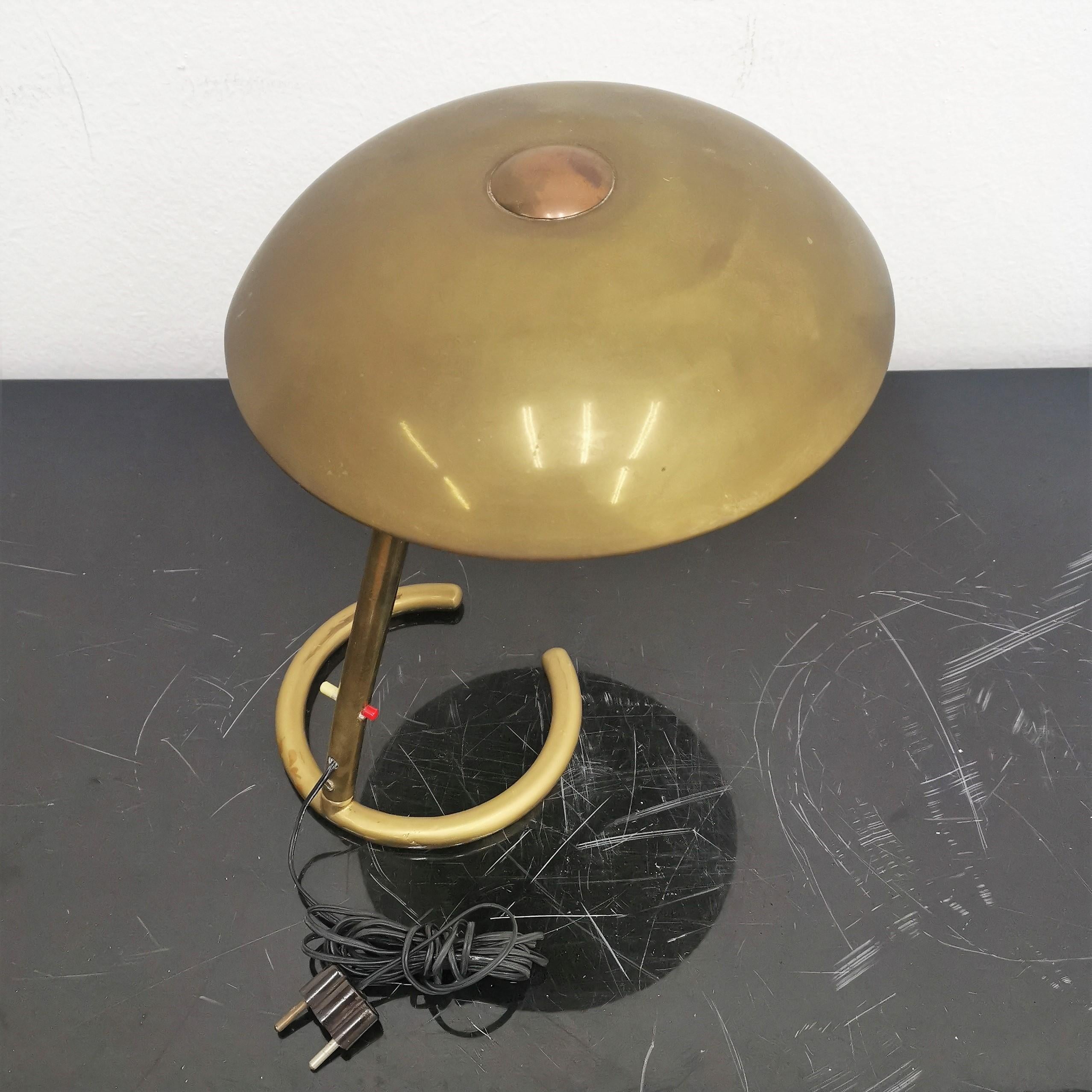 Mid-Century Stilnovo Adjustable Brass Table Lamp, 50s, Italy 2