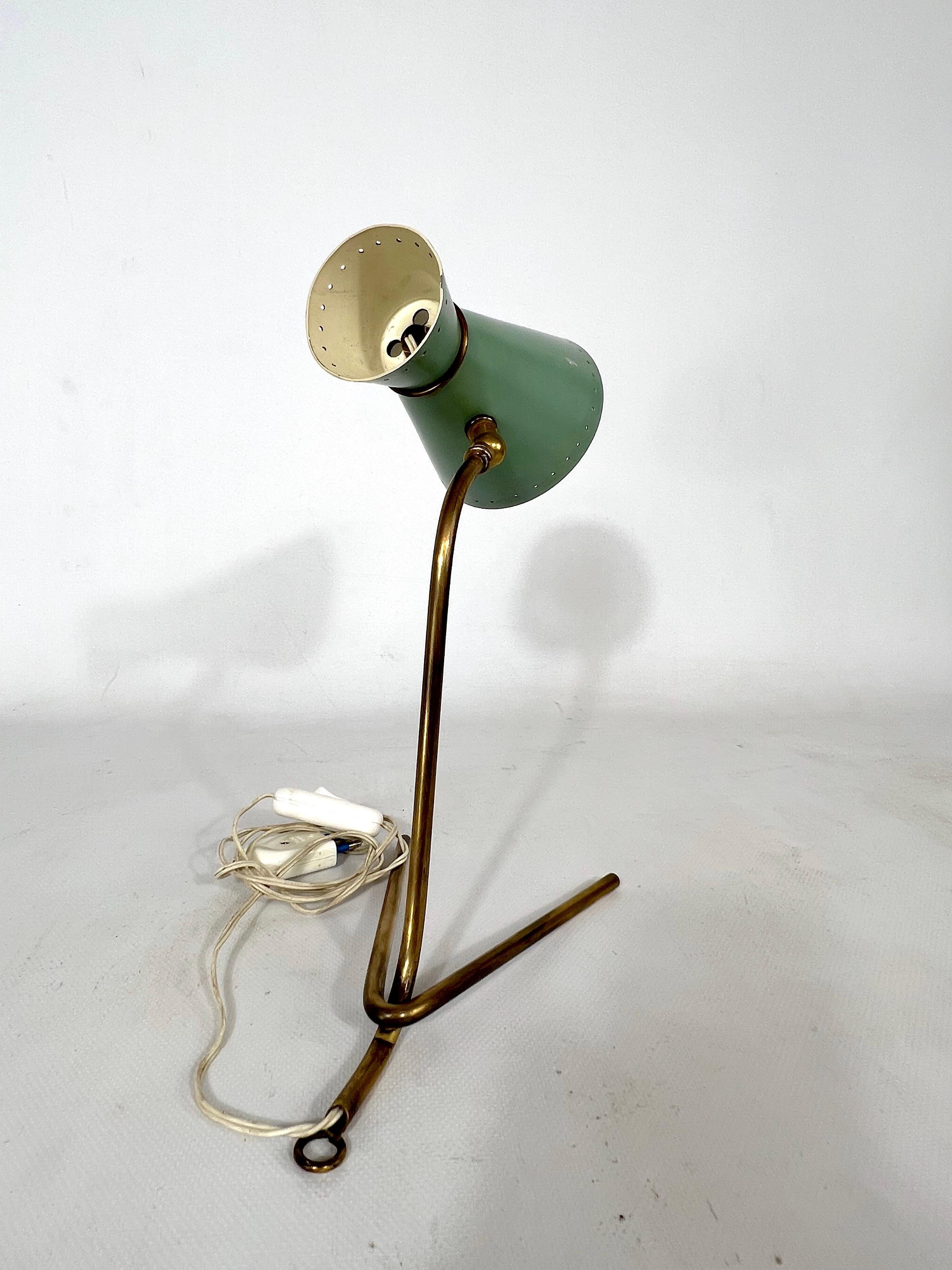 Mid-Century Stilnovo Brass Orientable Table or Wall Lamp from 50s For Sale 3