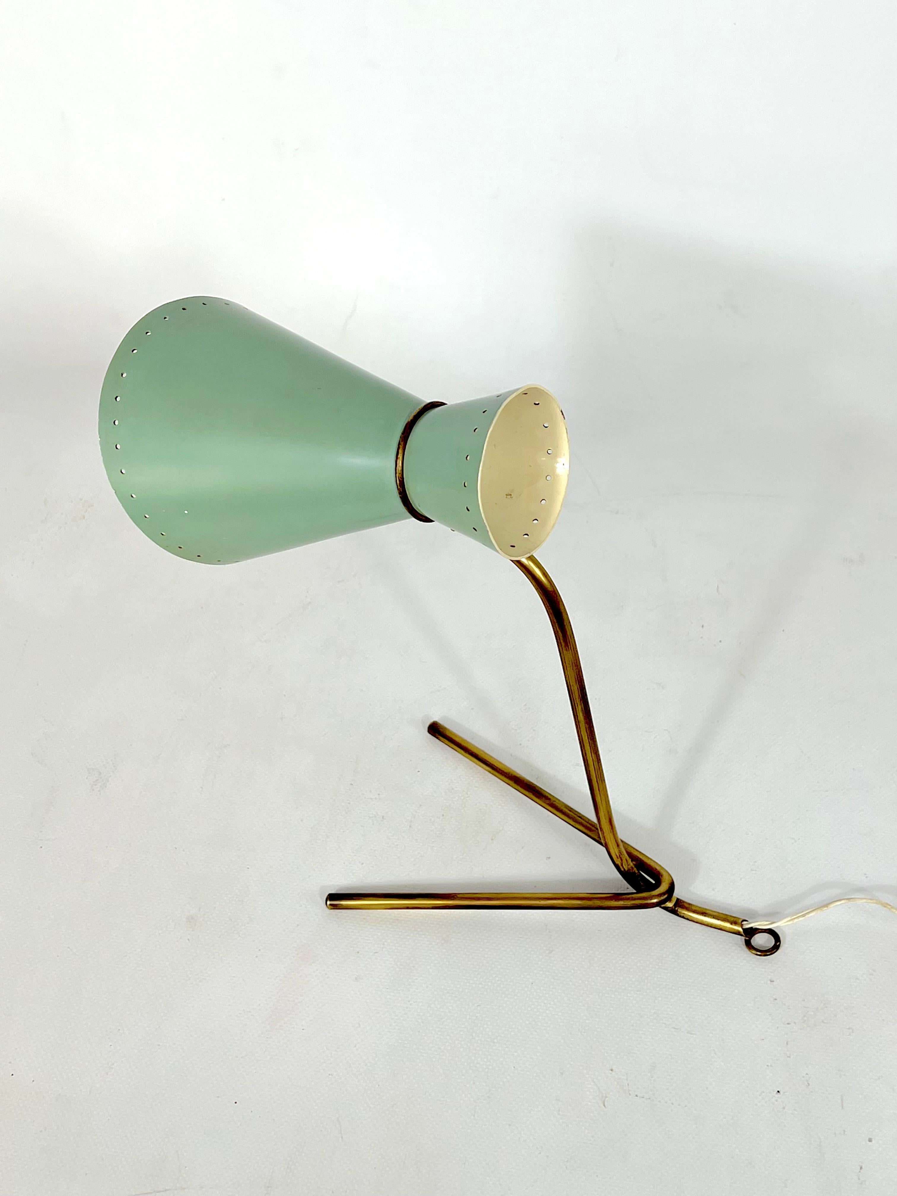 Mid-Century Stilnovo Brass Orientable Table or Wall Lamp from 50s For Sale 5