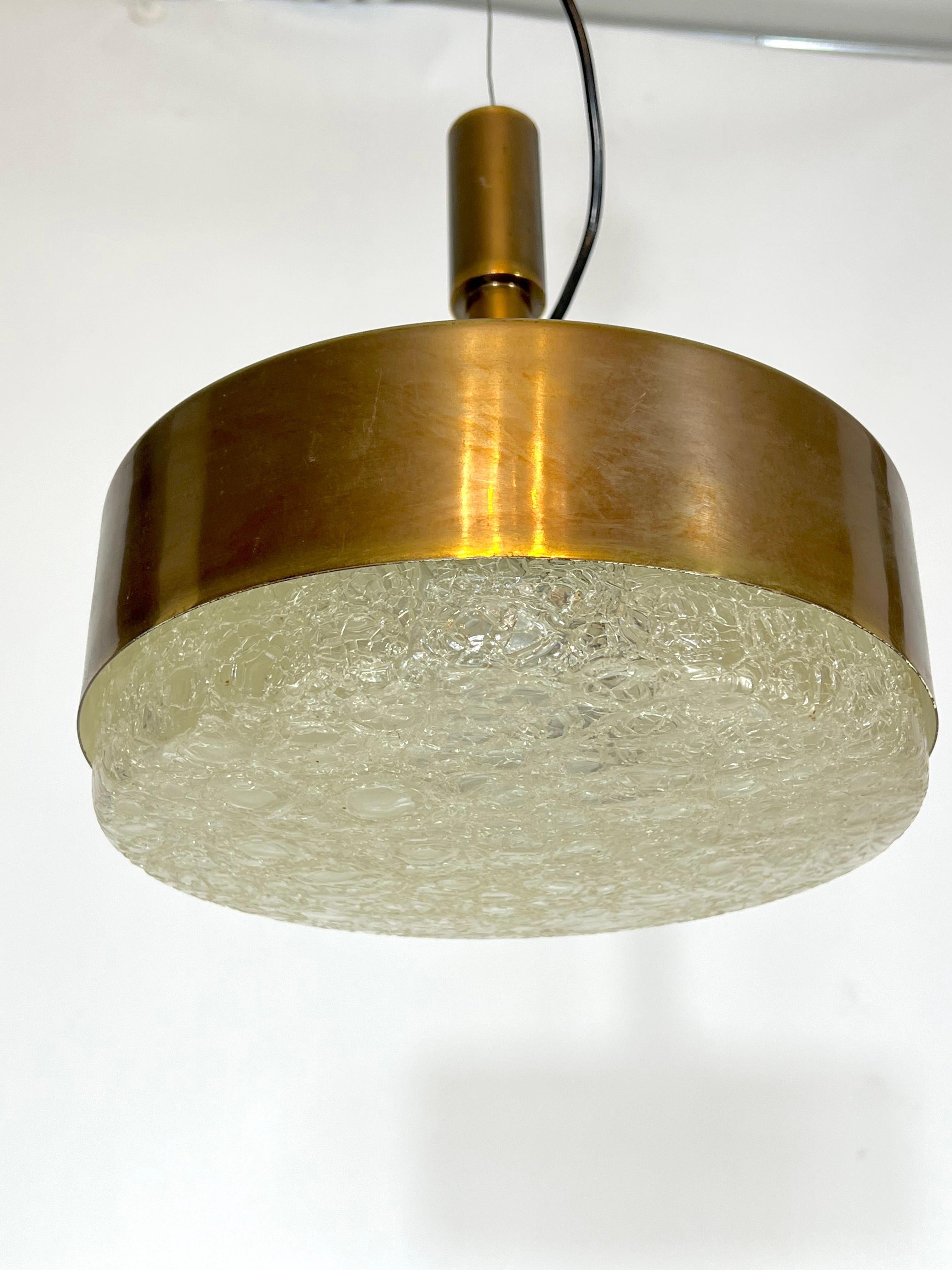 Mid-Century Stilnovo Brass Pendant Light from 50s For Sale 4