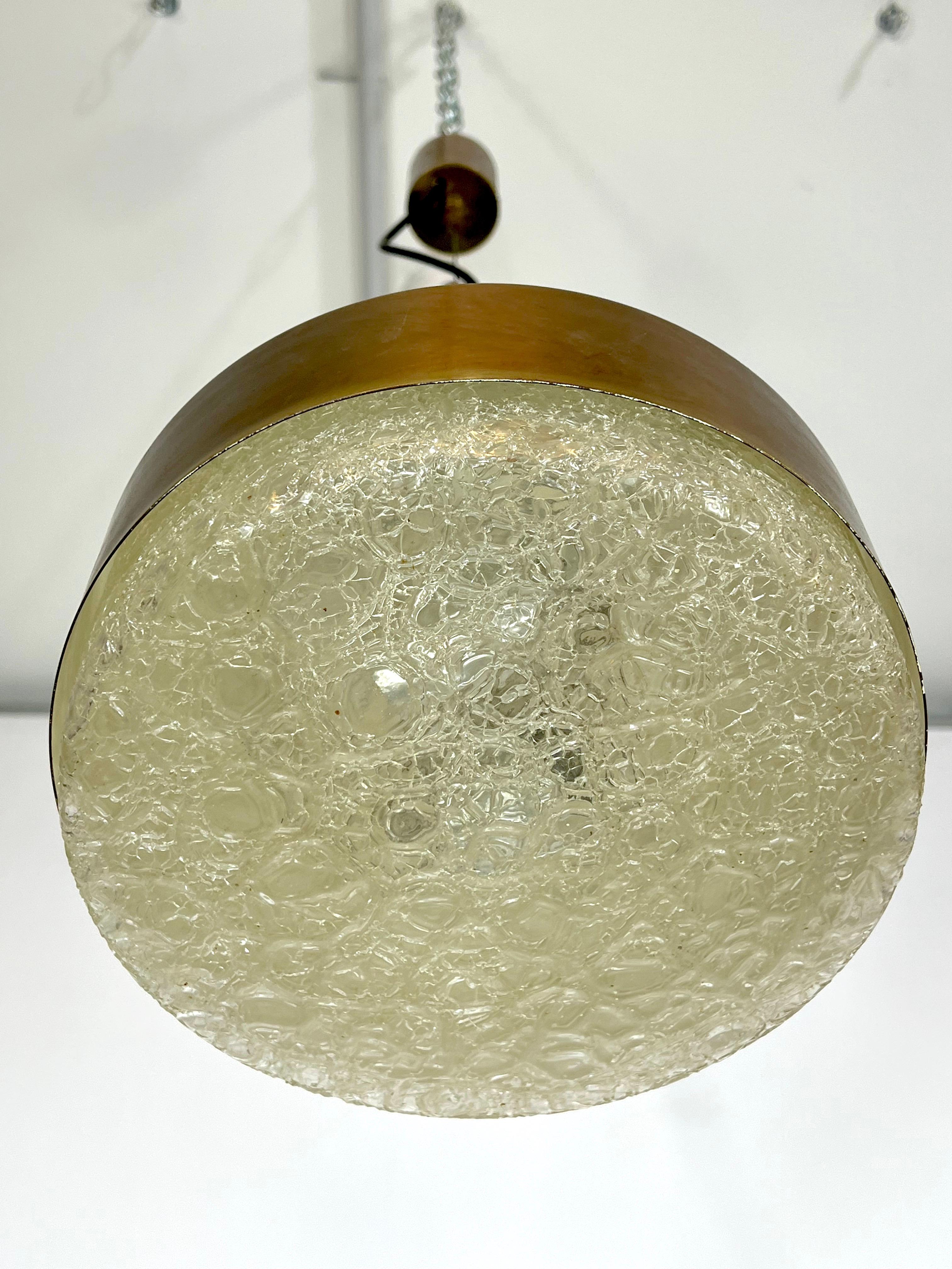 Mid-Century Stilnovo Brass Pendant Light from 50s For Sale 5
