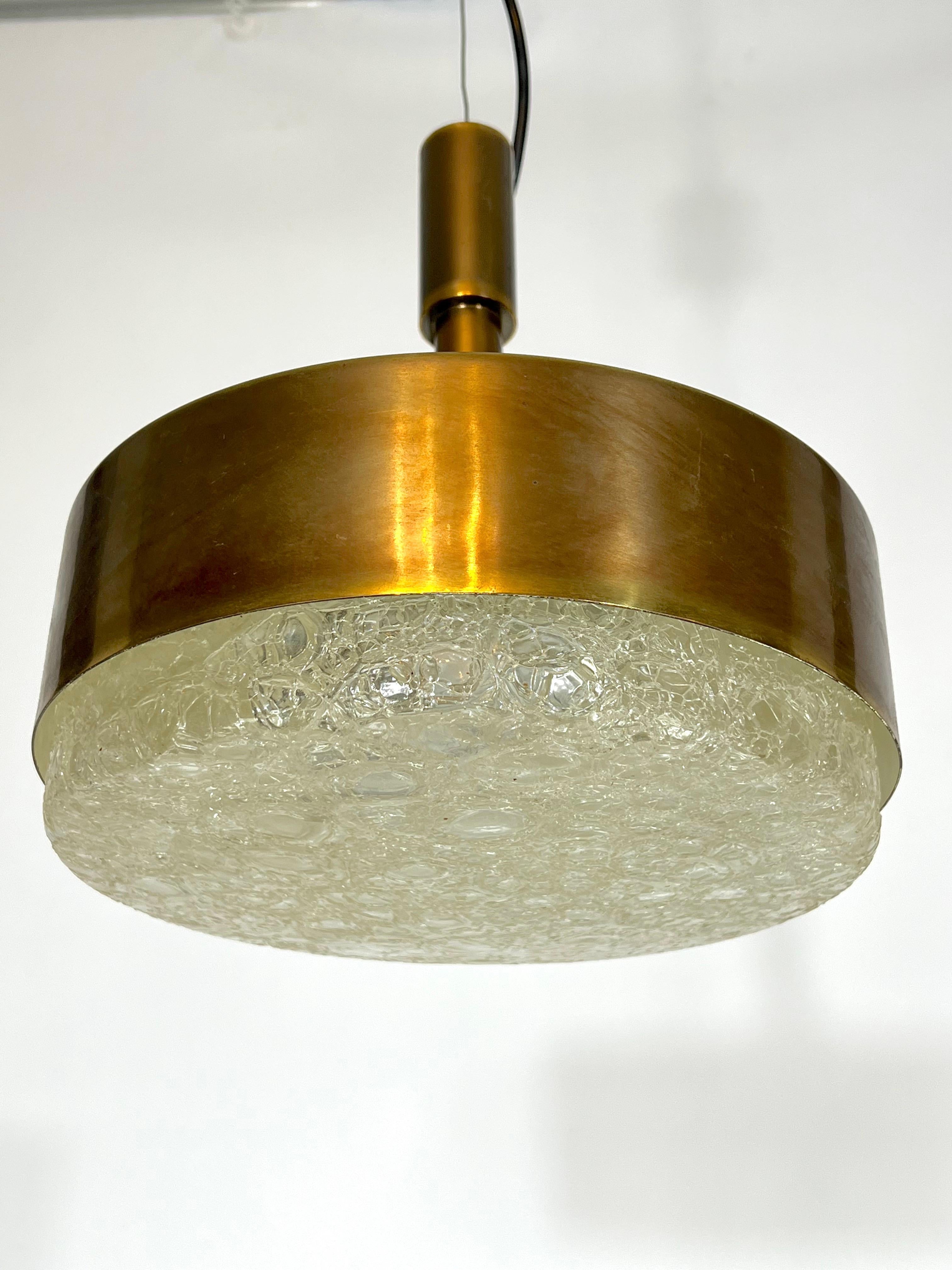 Mid-Century Modern Mid-Century Stilnovo Brass Pendant Light from 50s For Sale