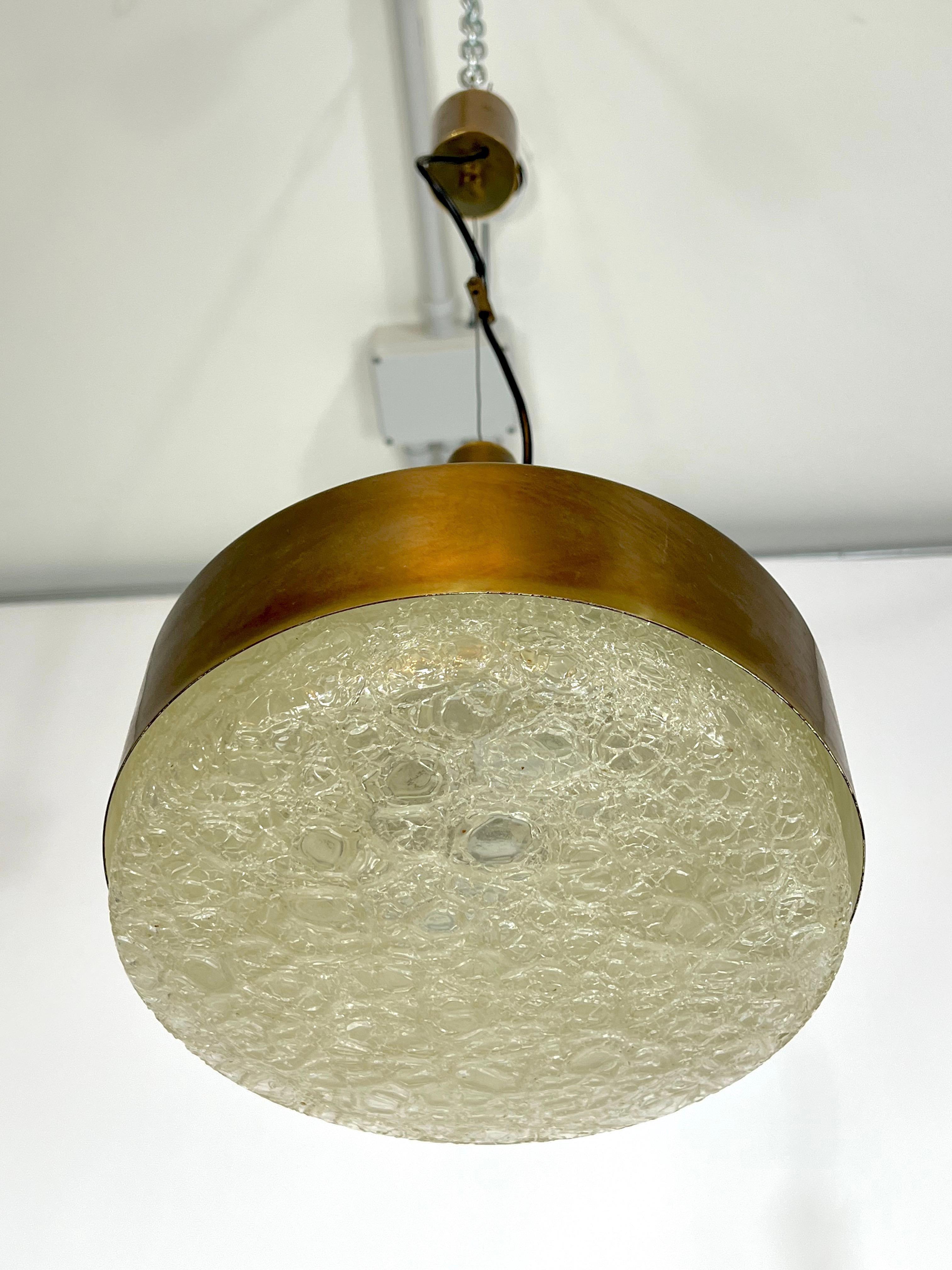 Italian Mid-Century Stilnovo Brass Pendant Light from 50s For Sale
