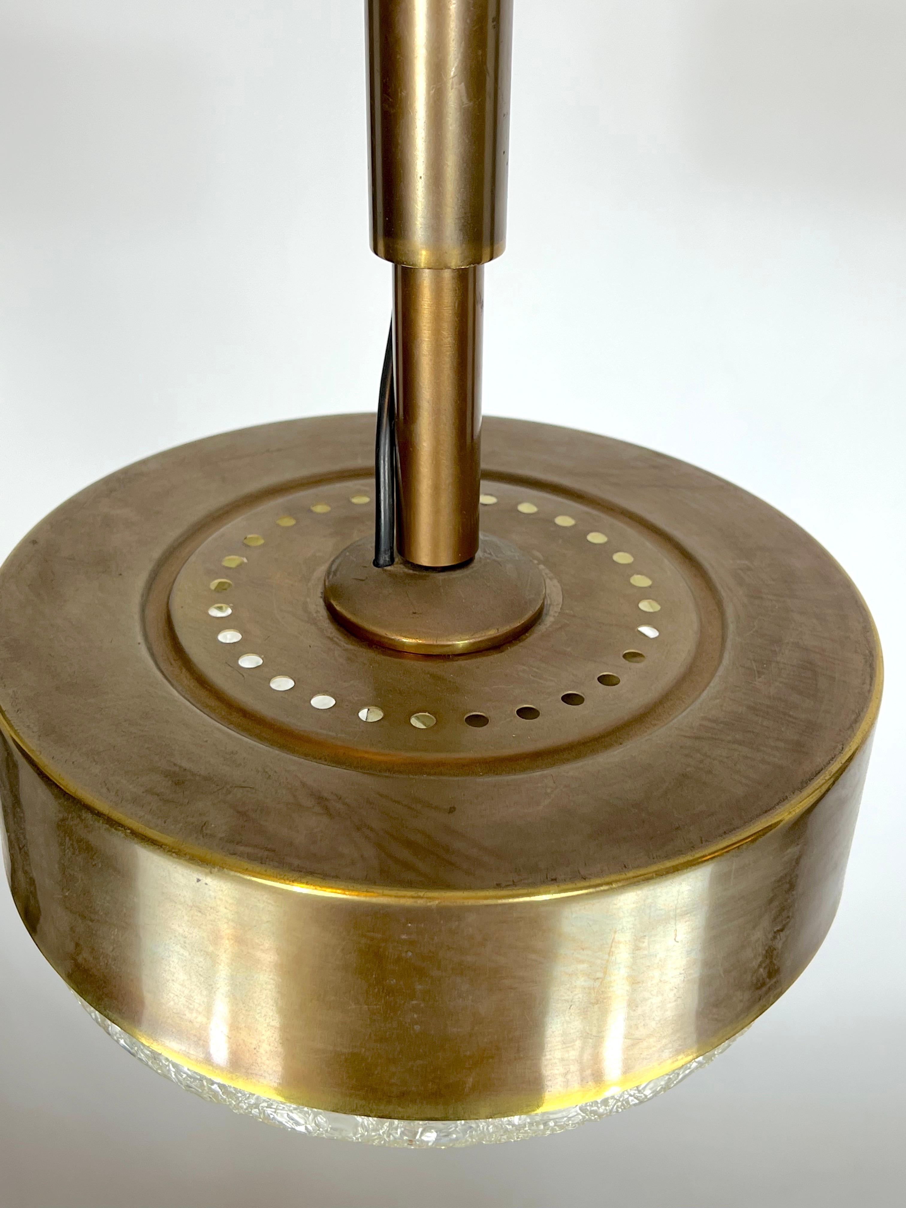 20th Century Mid-Century Stilnovo Brass Pendant Light from 50s For Sale