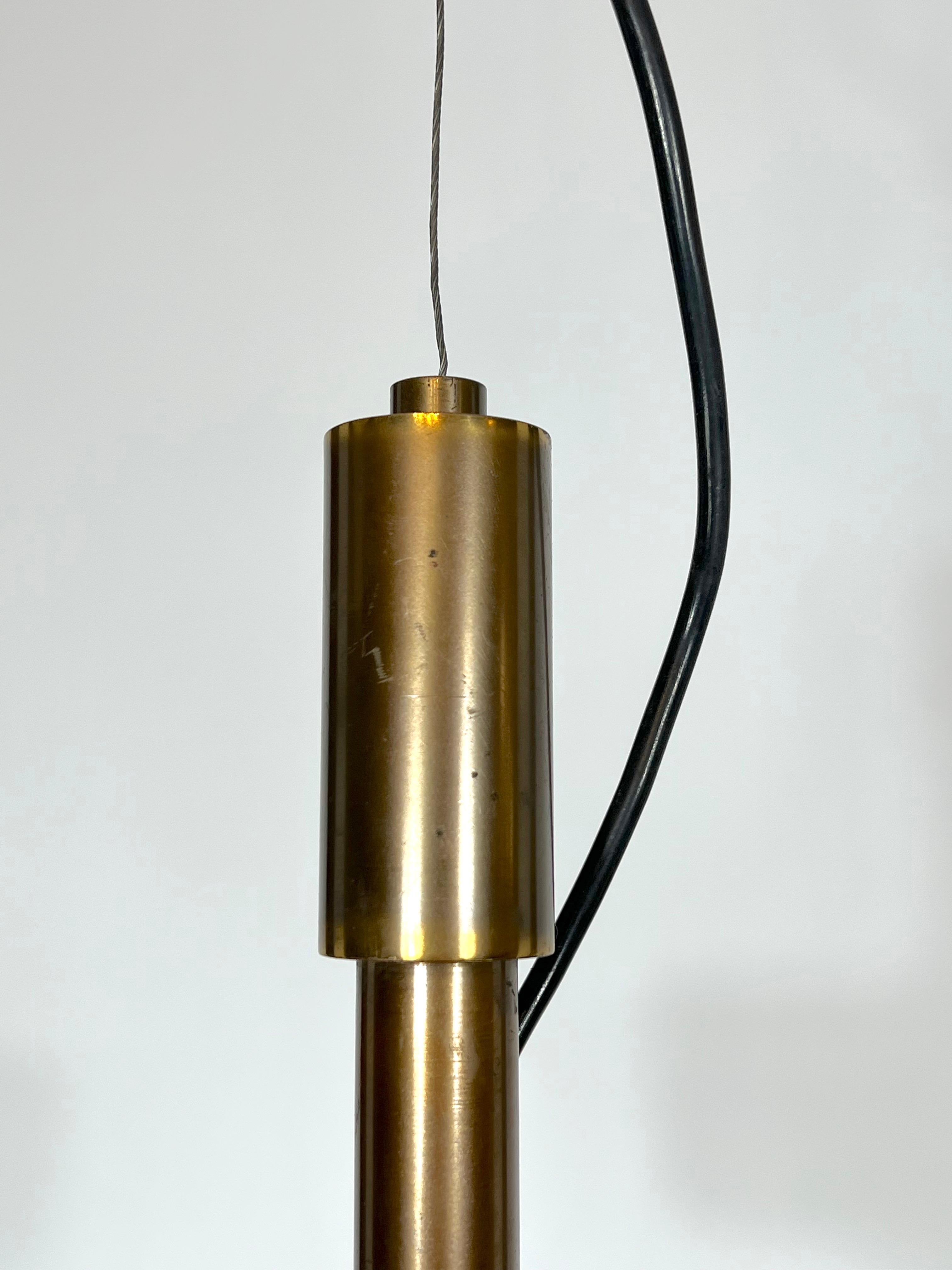 Mid-Century Stilnovo Brass Pendant Light from 50s For Sale 2