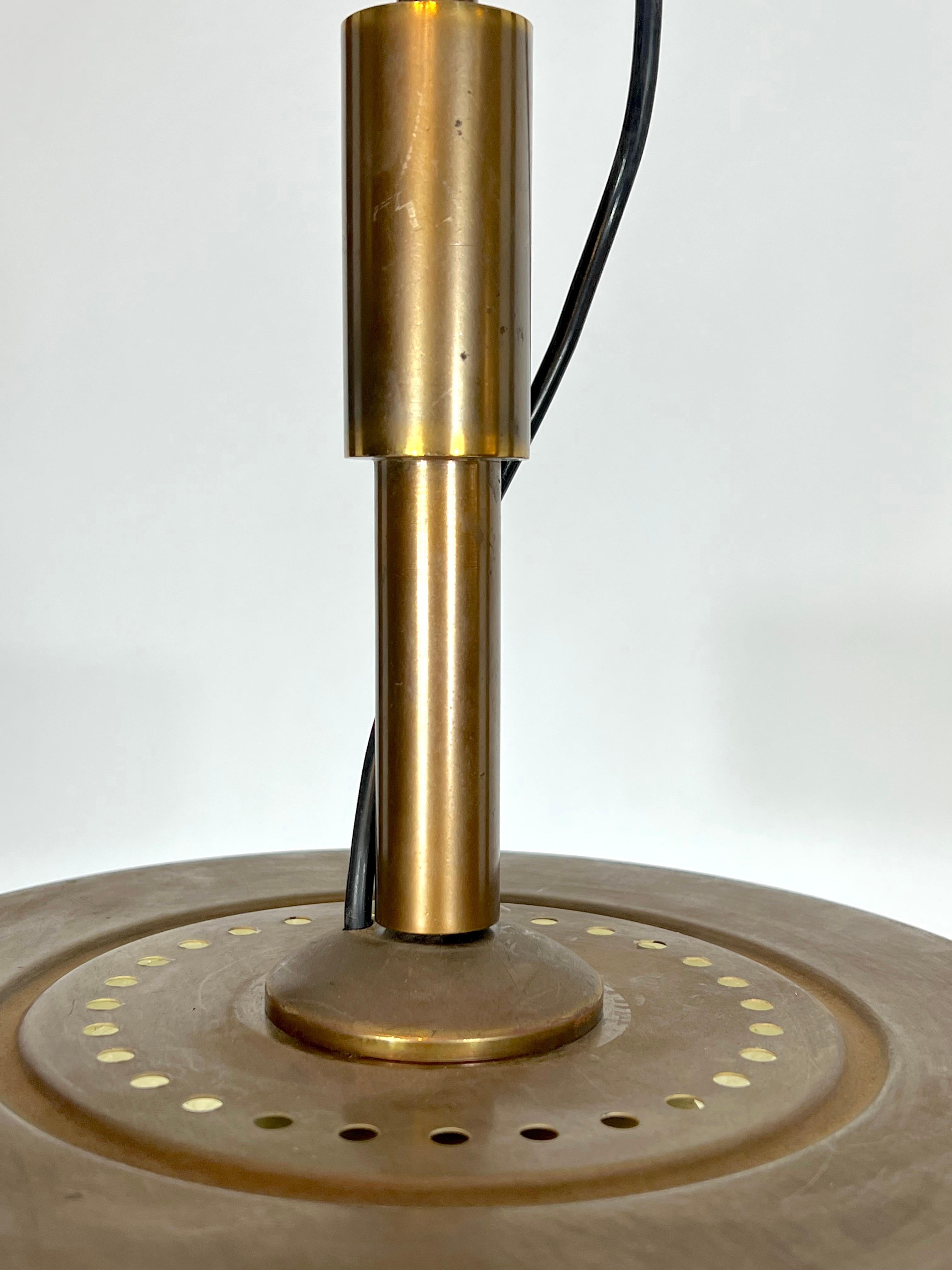 Mid-Century Stilnovo Brass Pendant Light from 50s For Sale 3