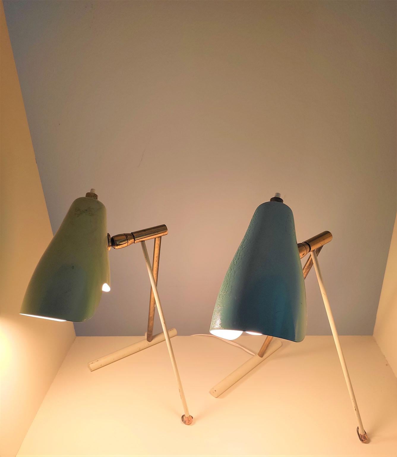 Midcentury Stilnovo Two Brass Table or Wall Lamps ,  Milano, 1950s 6