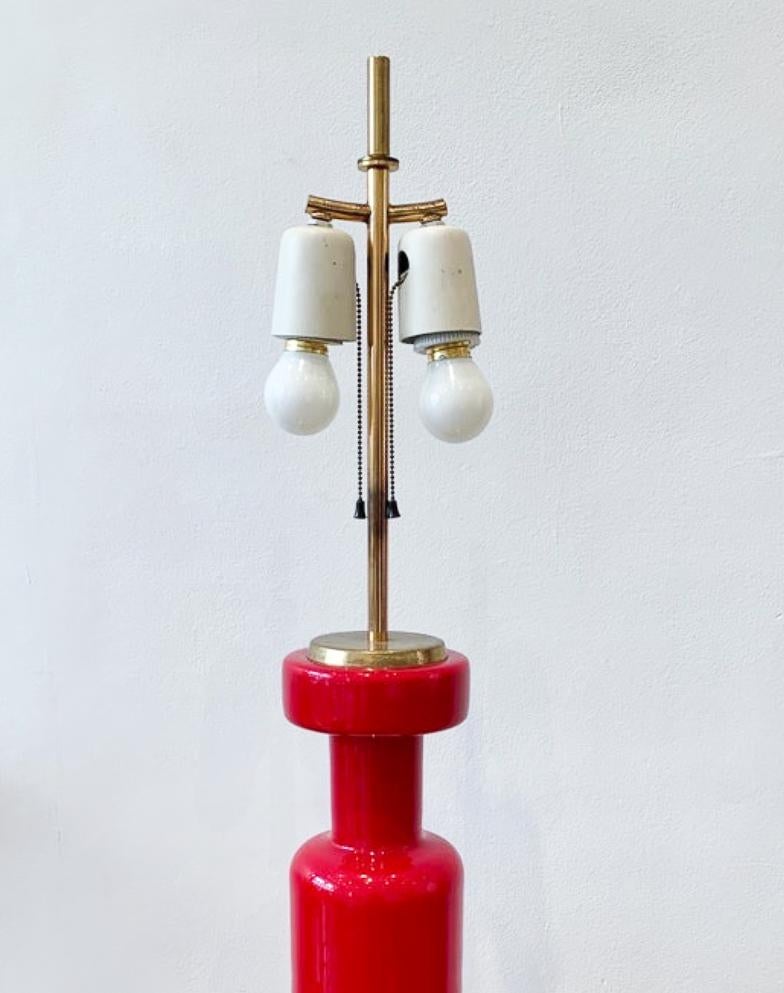 Italian Mid-Century Stilnovo Desk Lamp, Glass and Brass, Italy, 1950s For Sale