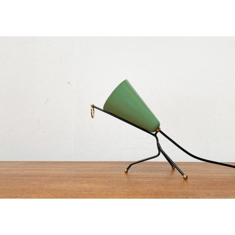 Mid-Century Modern Mid-Century Stilnovo Style Tripod Cone Table Lamp, 1960s For Sale