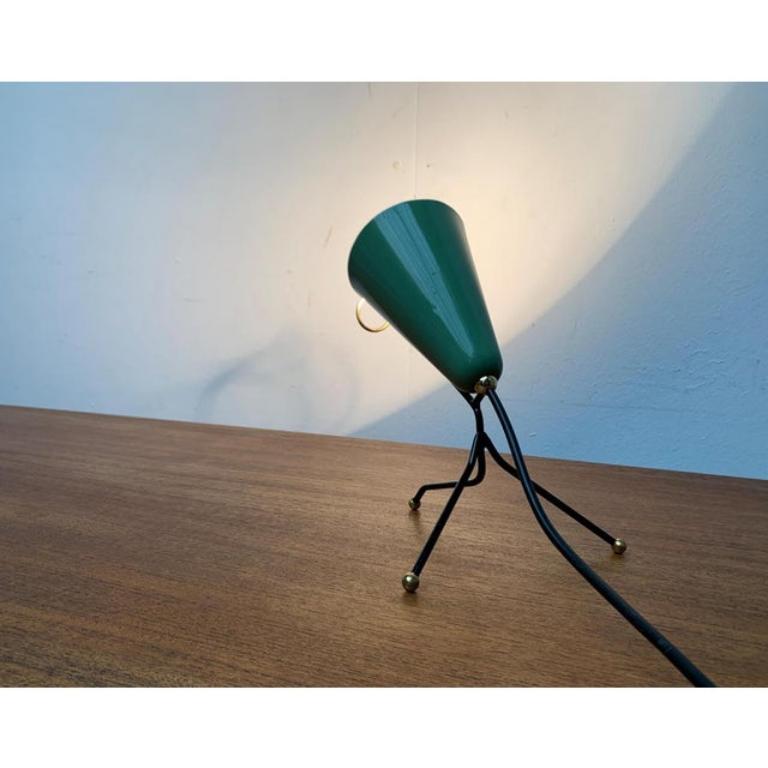20th Century Mid-Century Stilnovo Style Tripod Cone Table Lamp, 1960s For Sale