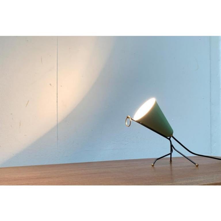 Mid-Century Stilnovo Style Tripod Cone Table Lamp, 1960s For Sale 1
