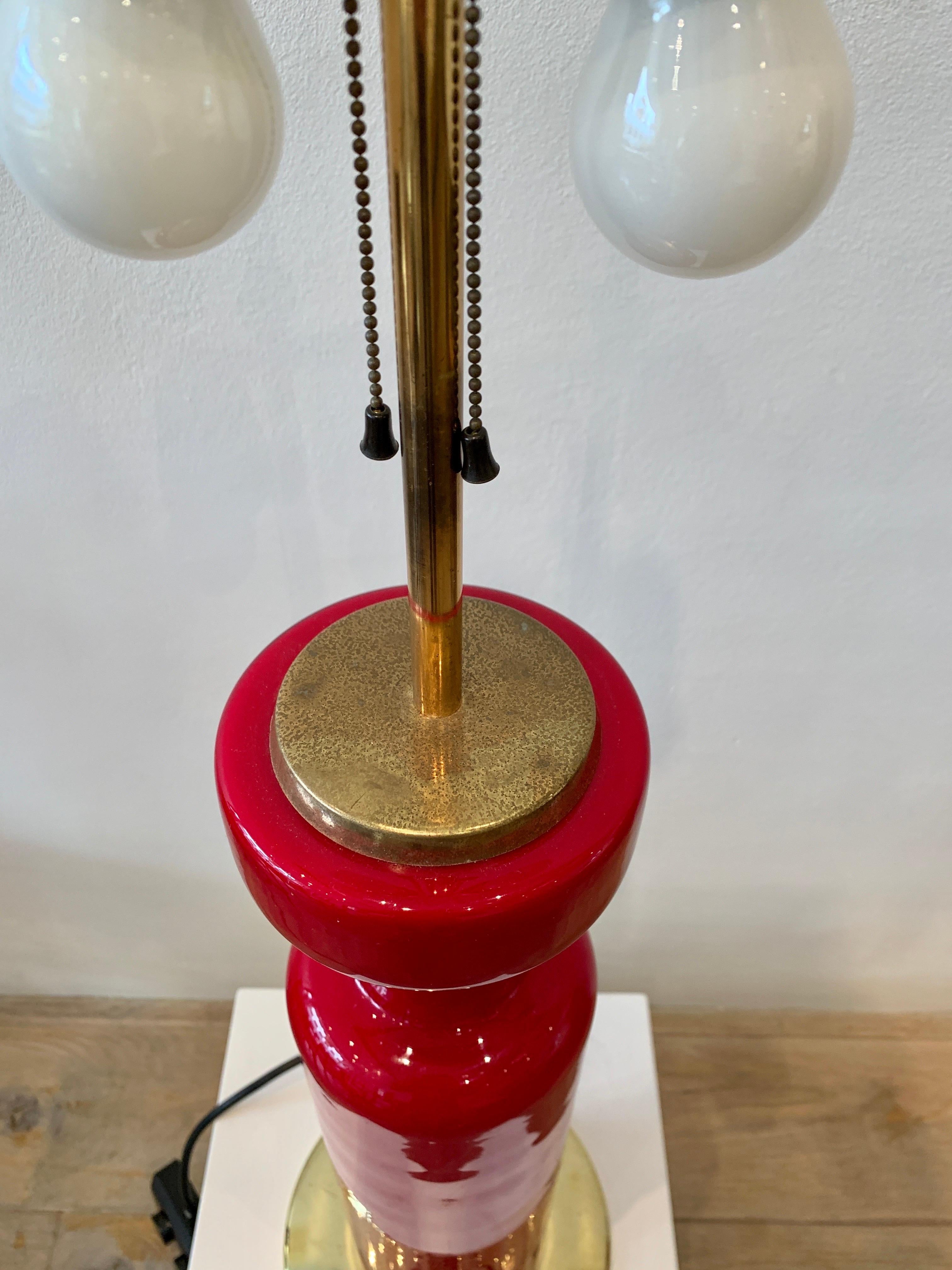 Brass Mid-Century Stilnovo Table Lamp, Italy, 1950s