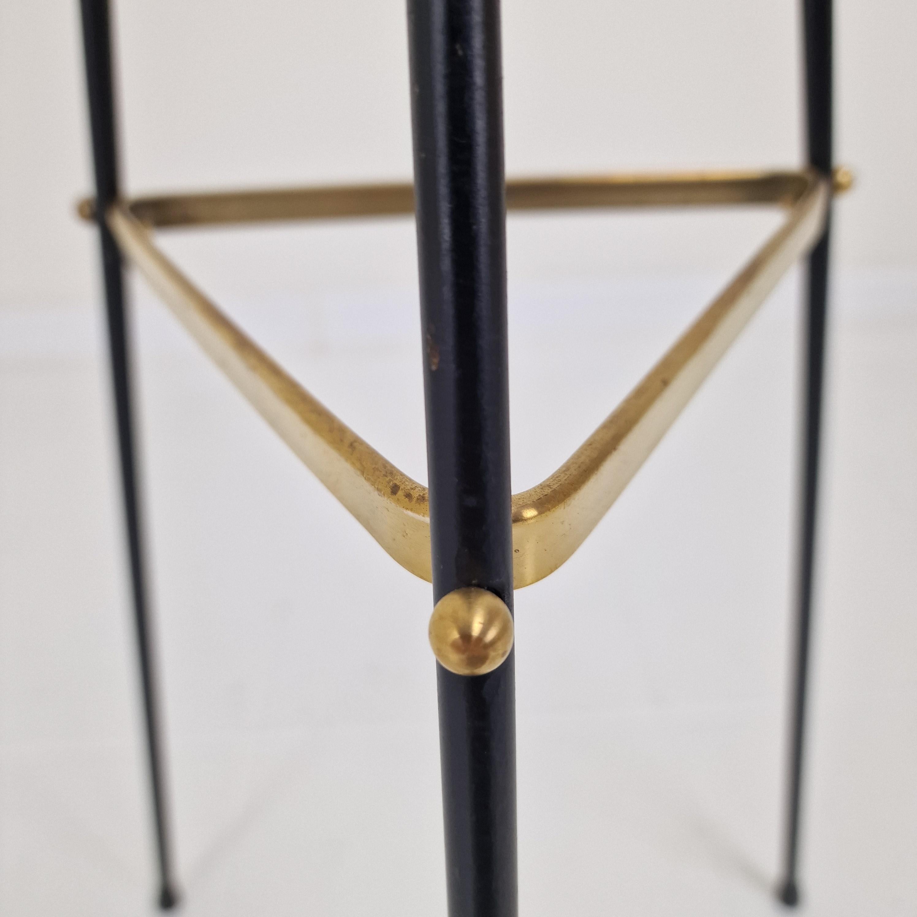 Mid Century Stilnovo Tripod Floor Lamp with Opaline Glass, Italy 1950's For Sale 8