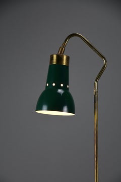 Mid-Century Stilux Milano Brass, Metal & Marble Floor Lamp