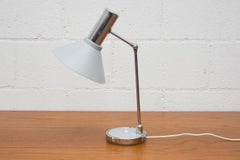 Mid-Century Stilux Milano Desk Lamp, Gray Enameled Metal, Chrome Base