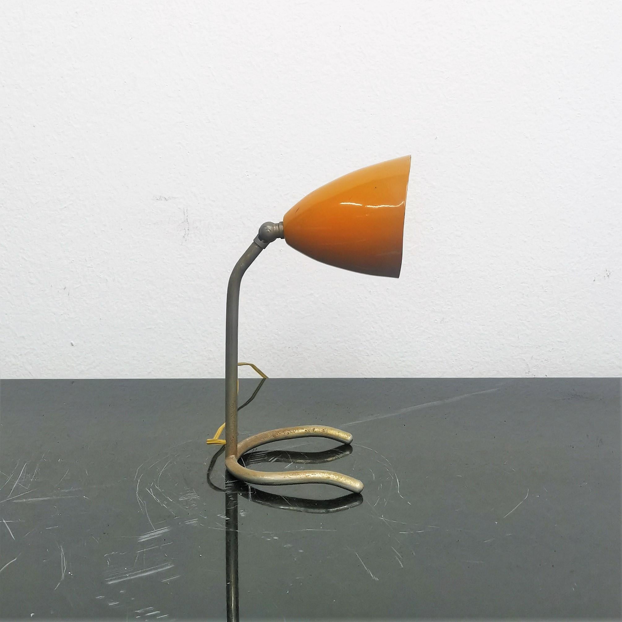 Mid-Century Stilux Milano Metal and Brass Table Lamp, Italy, 1950s 5